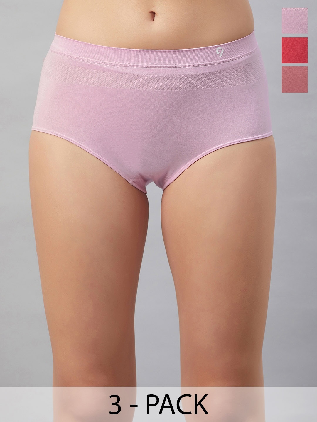 

C9 AIRWEAR Seamless Pack of 3 Hipster Briefs, Rust