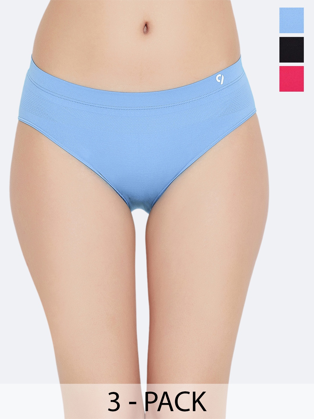 C9 AIRWEAR Seamless Pack of 3 Mid-Rise Bikini Briefs, Red