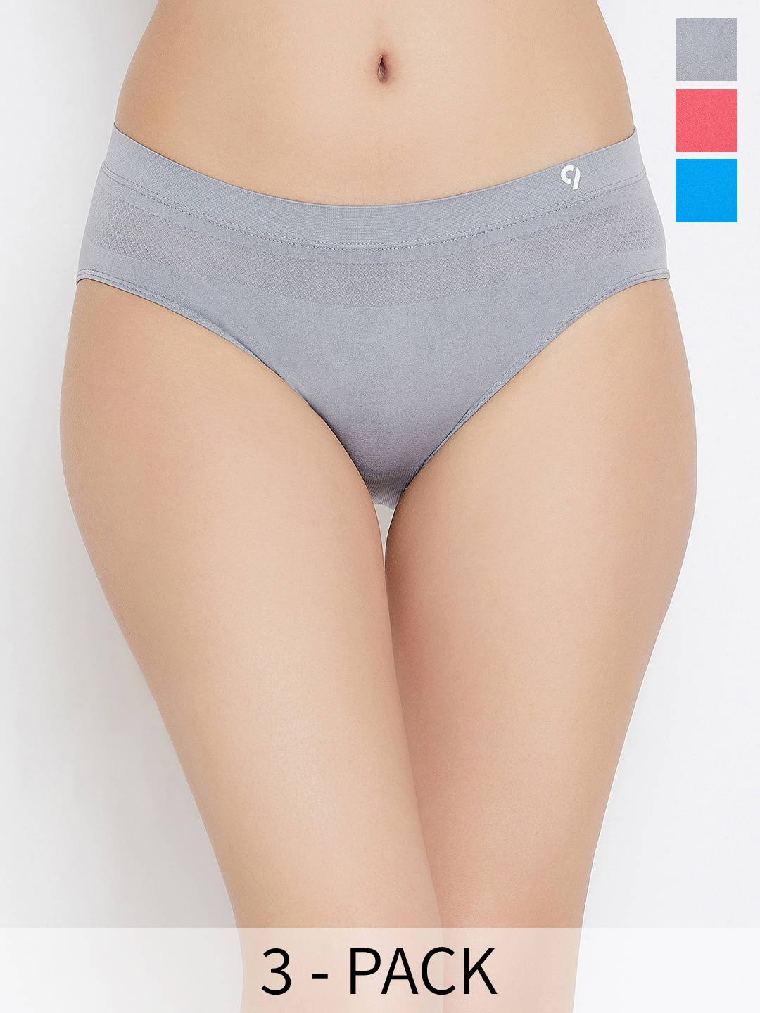 

C9 AIRWEAR Seamless Pack of 3 Mid-Rise Bikini Briefs, Blue