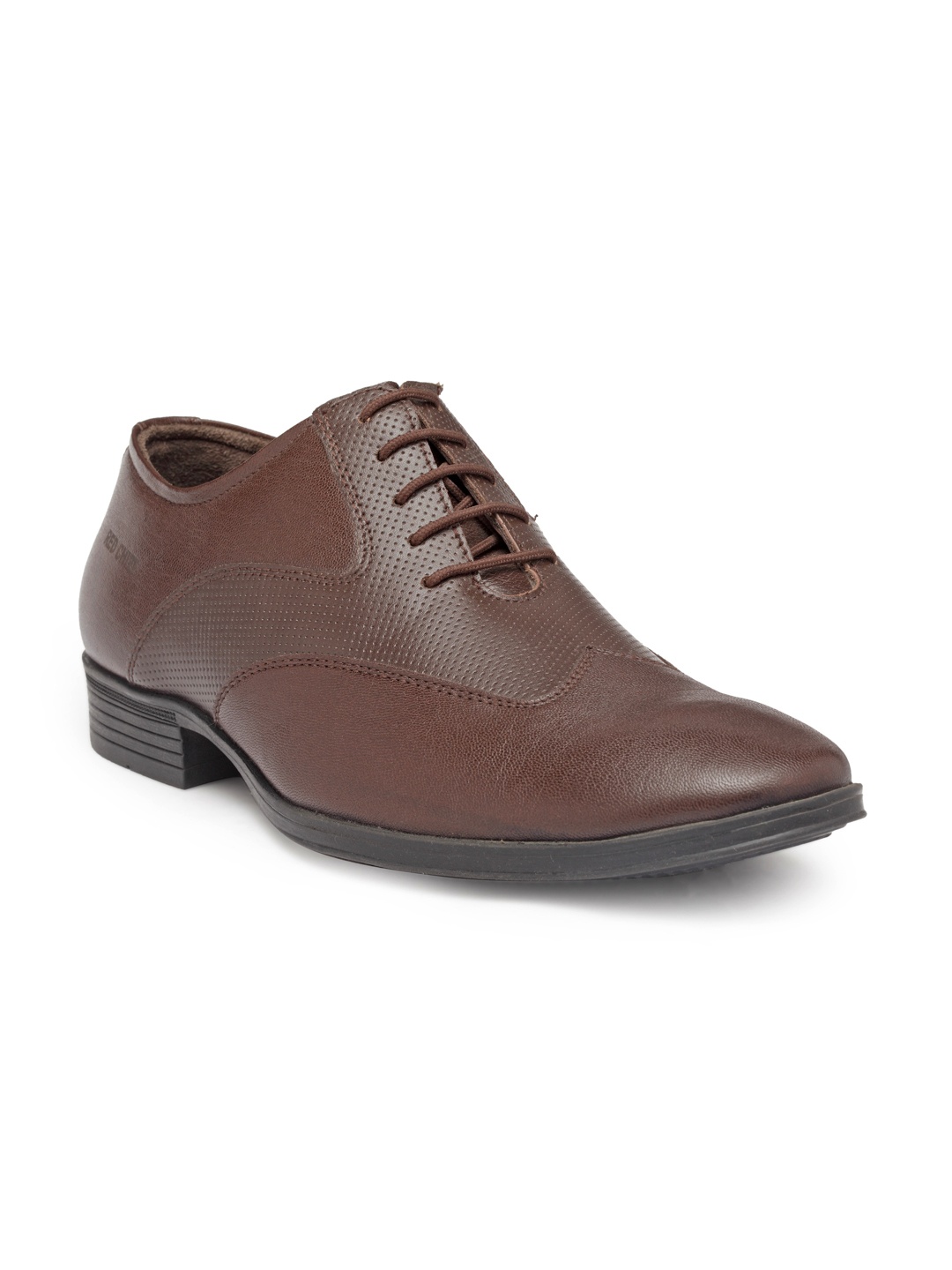 

Red Chief Men Brown Leather Textured Formal Oxfords
