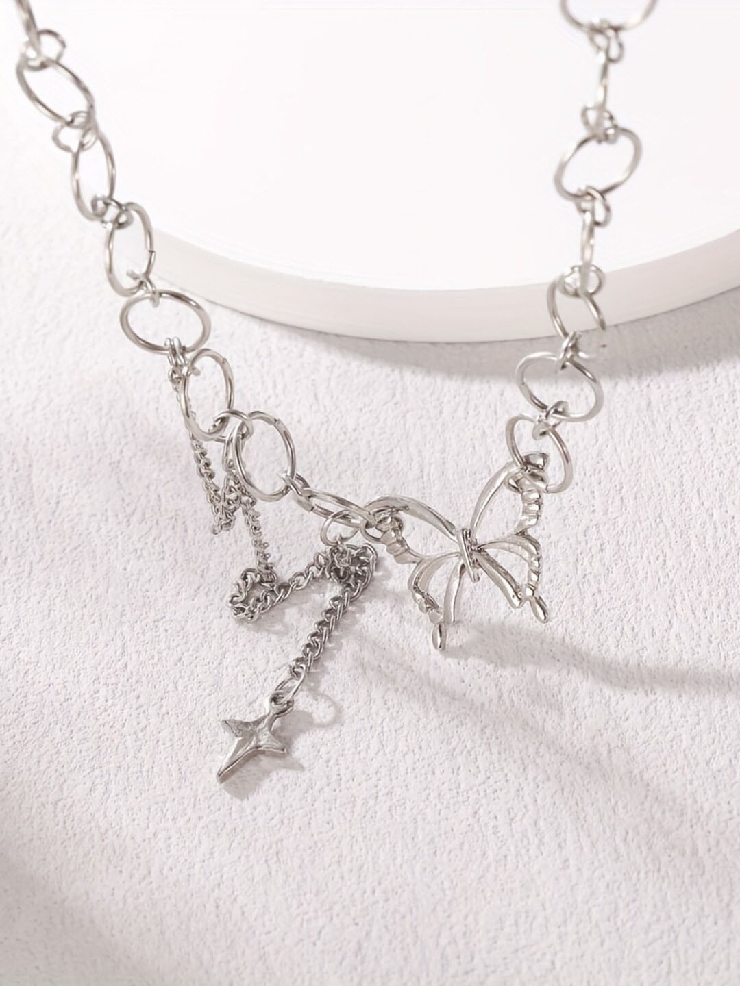 

Krelin Silver-Plated Butterfly Choker Necklace