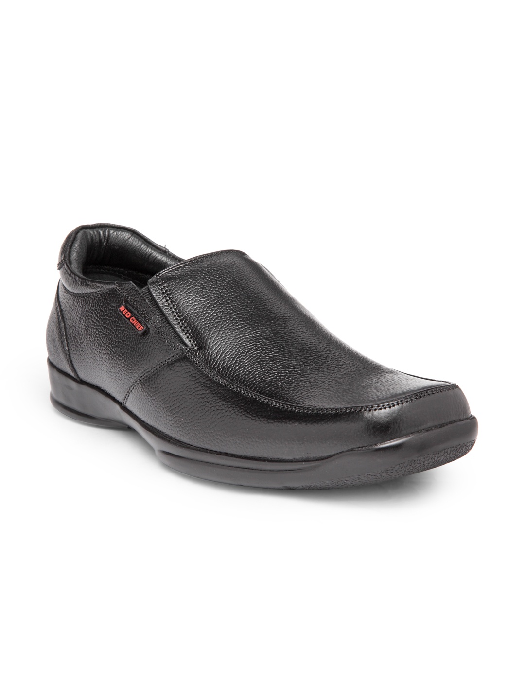 

Red Chief Men Black Leather Formal Slip-Ons