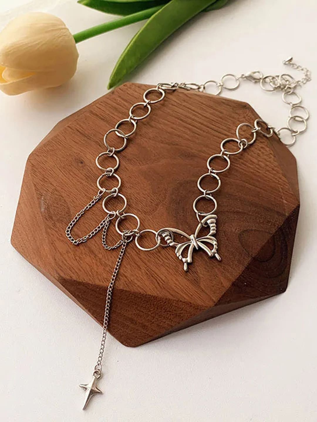 

Krelin Silver Plated Adjustable Choker Necklace