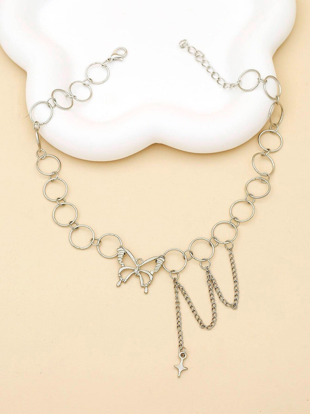 

Krelin Silver-Plated Butterfly Choker Necklace