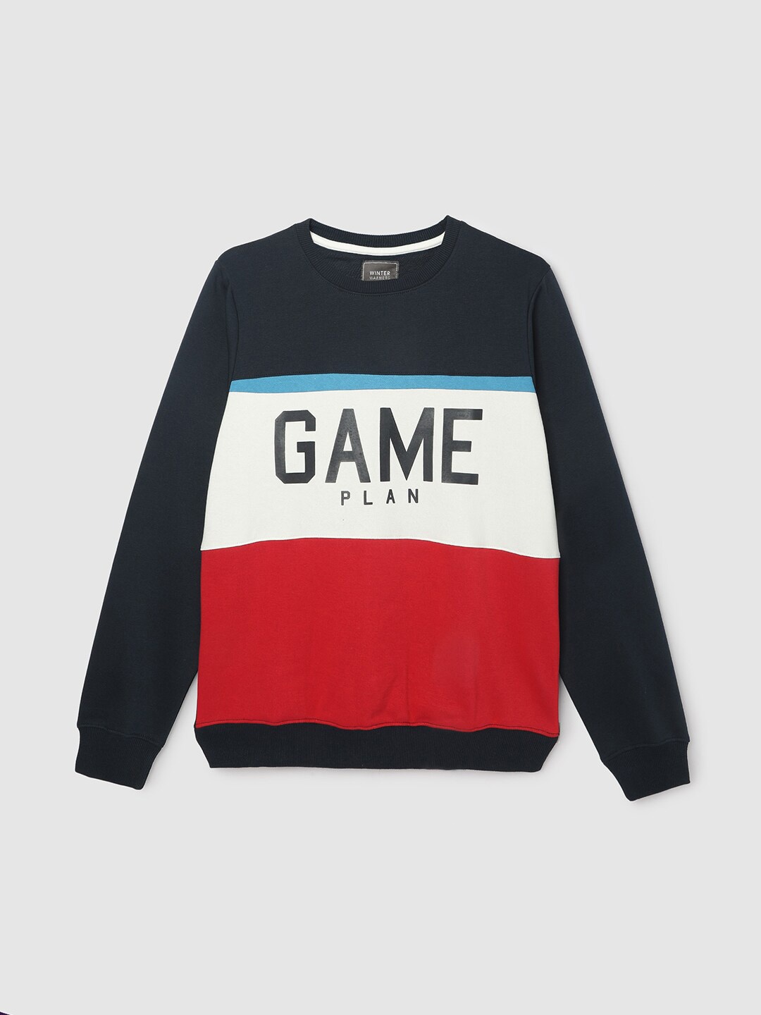 

max Boys Colourblocked Pullover Sweatshirt, Navy blue