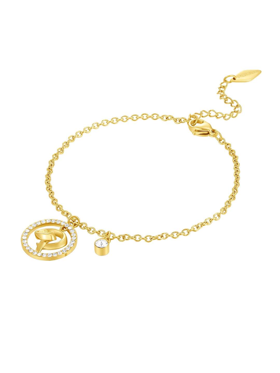

Police Women Gold-Plated Stone Studded Charm Bracelet