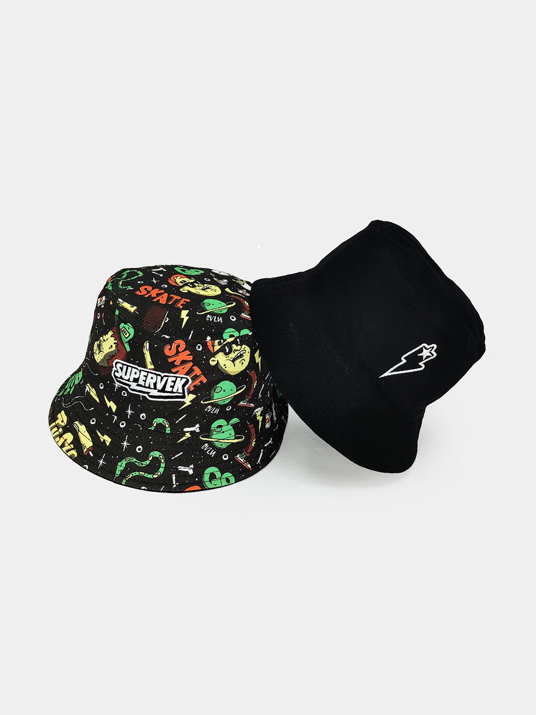 

SUPERVEK Skate Life Reversible Bucket Hat, Black