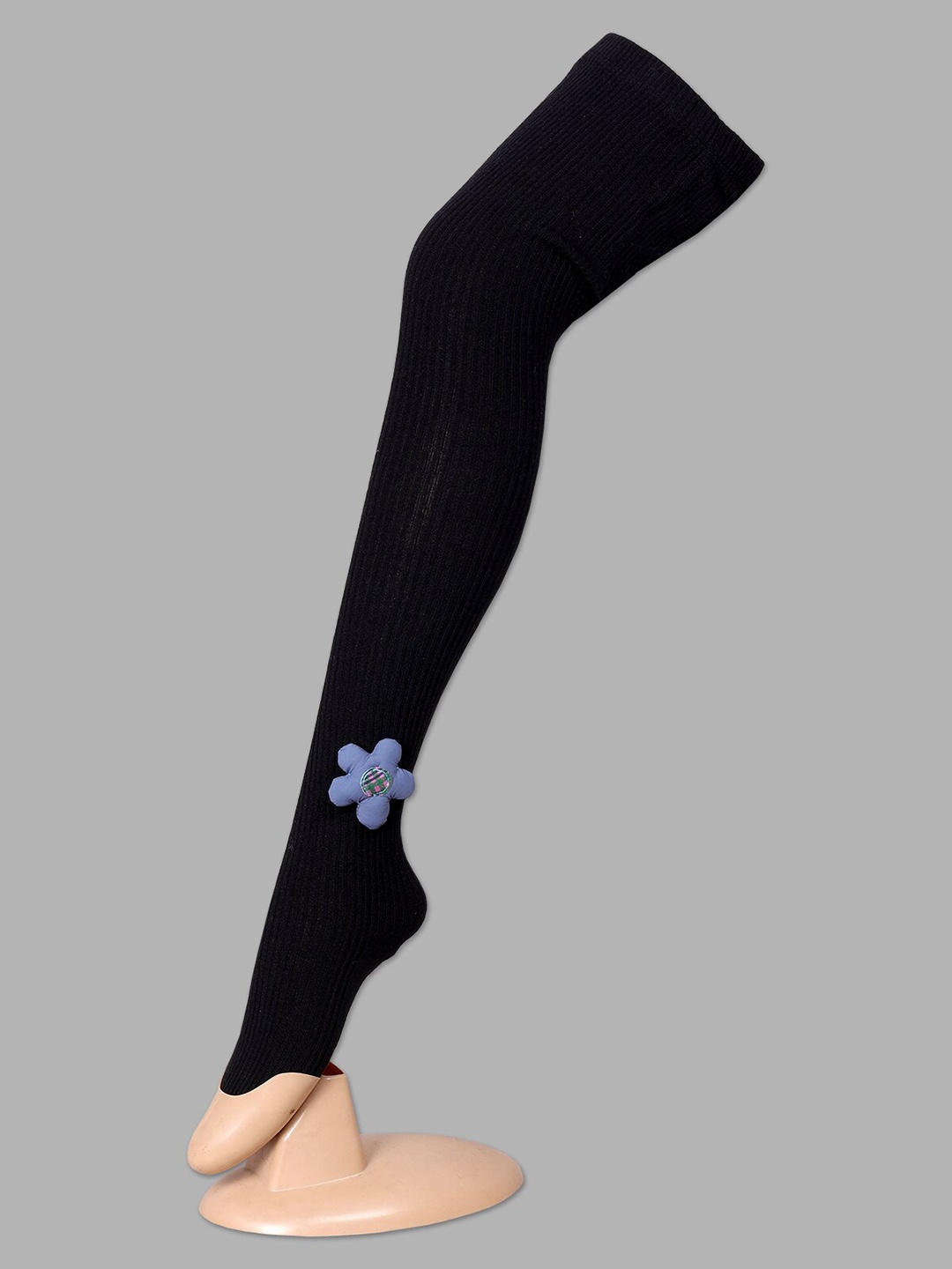 

Steele Girls Striped Pure Woollen Stockings, Black