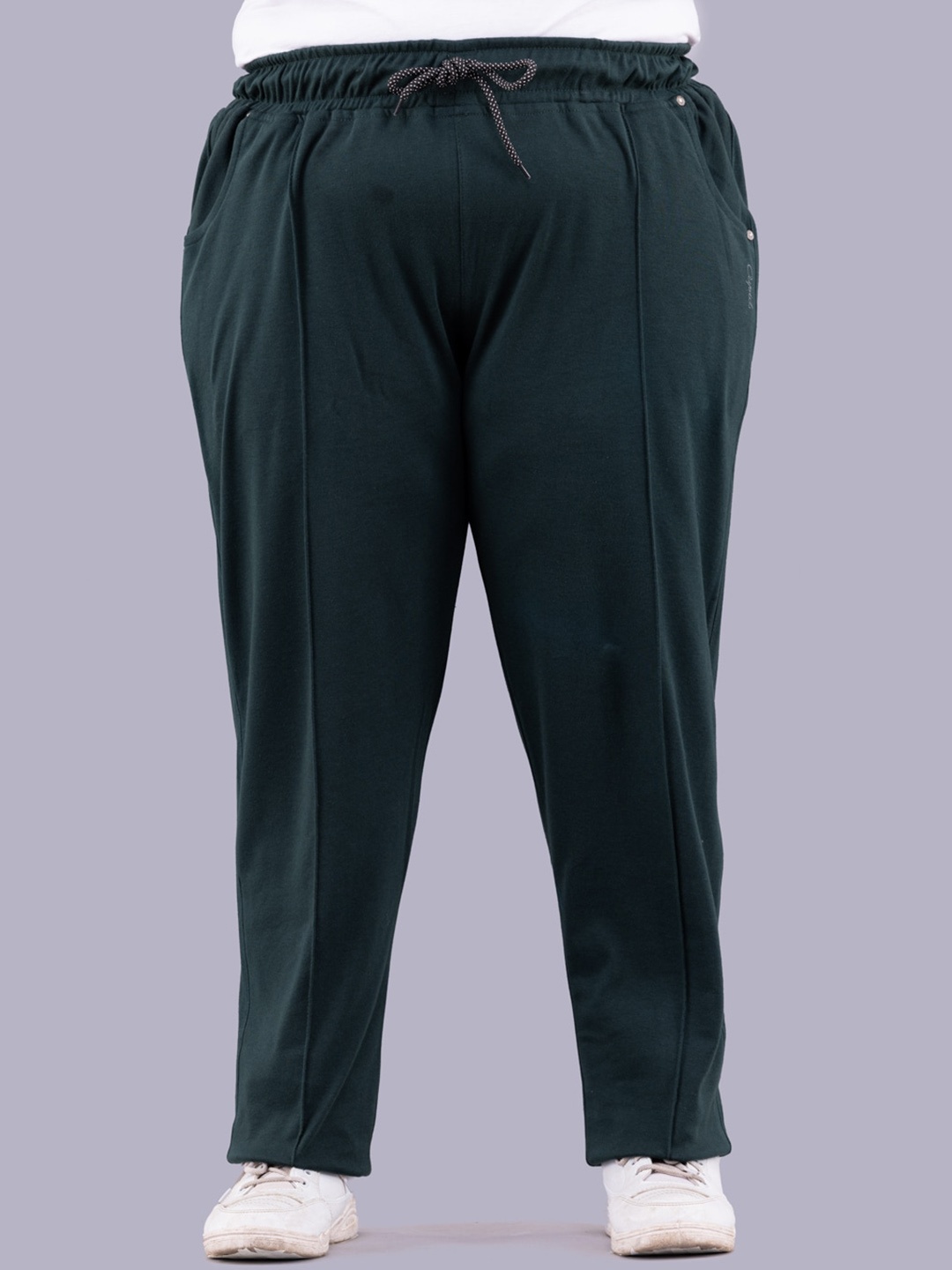 

CUPID Women Plus Size High-Rise Track Pants, Green