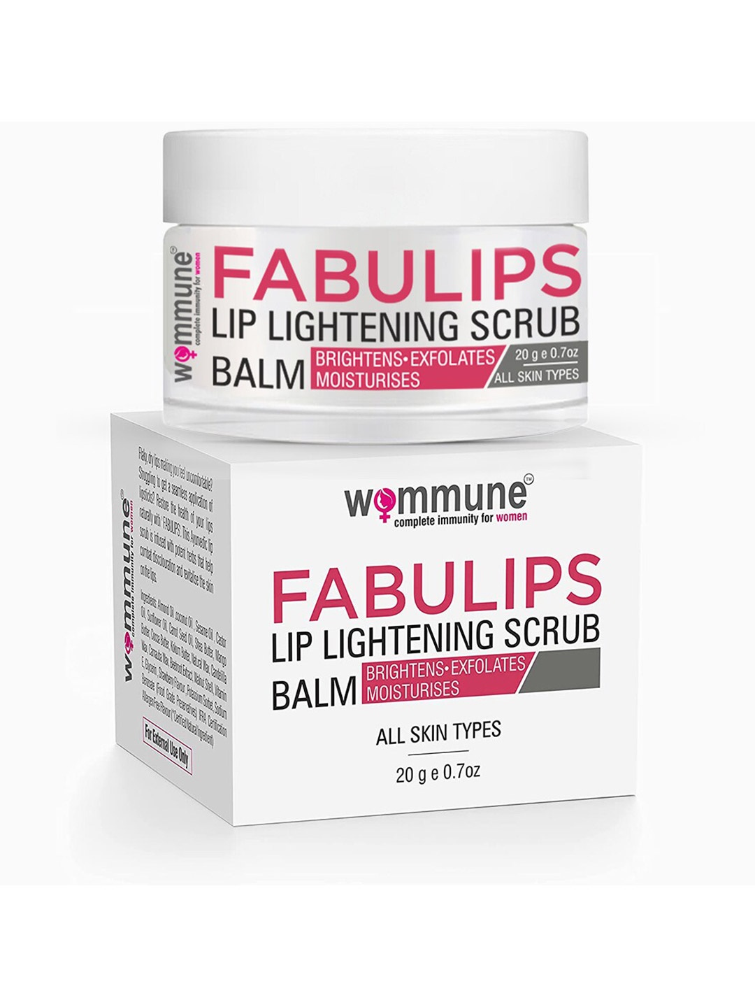 

WOMMUNE Fabulips Lip Lightening Scrub Balm - 20g, Pink