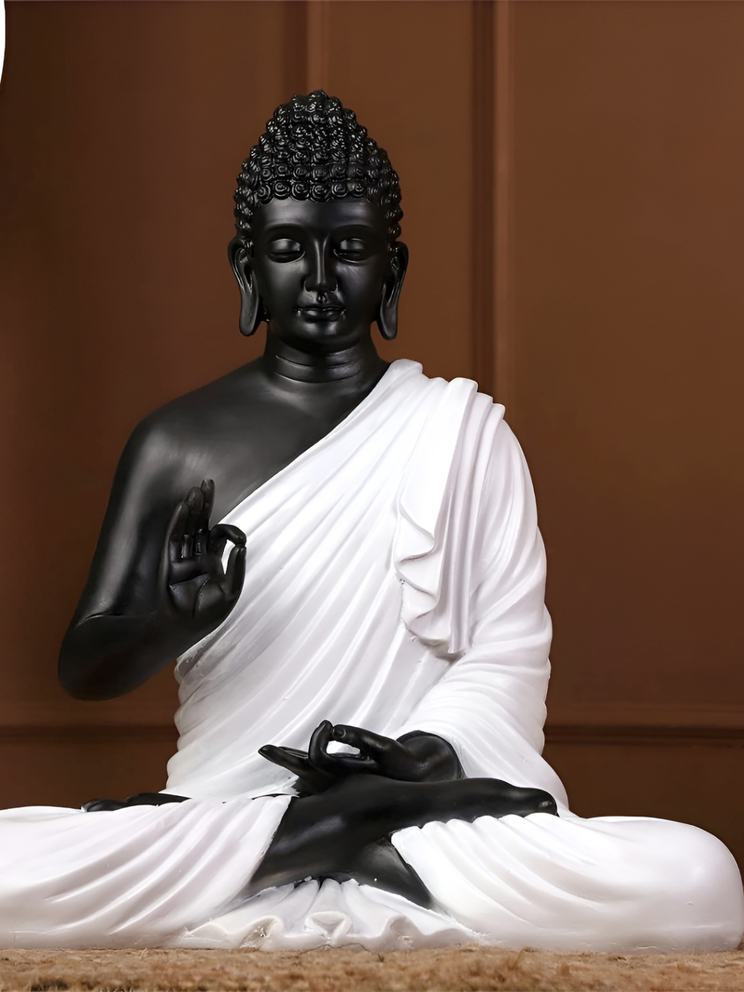 

GW CREATIONS Black & White Meditating Buddha Idol Showpiece