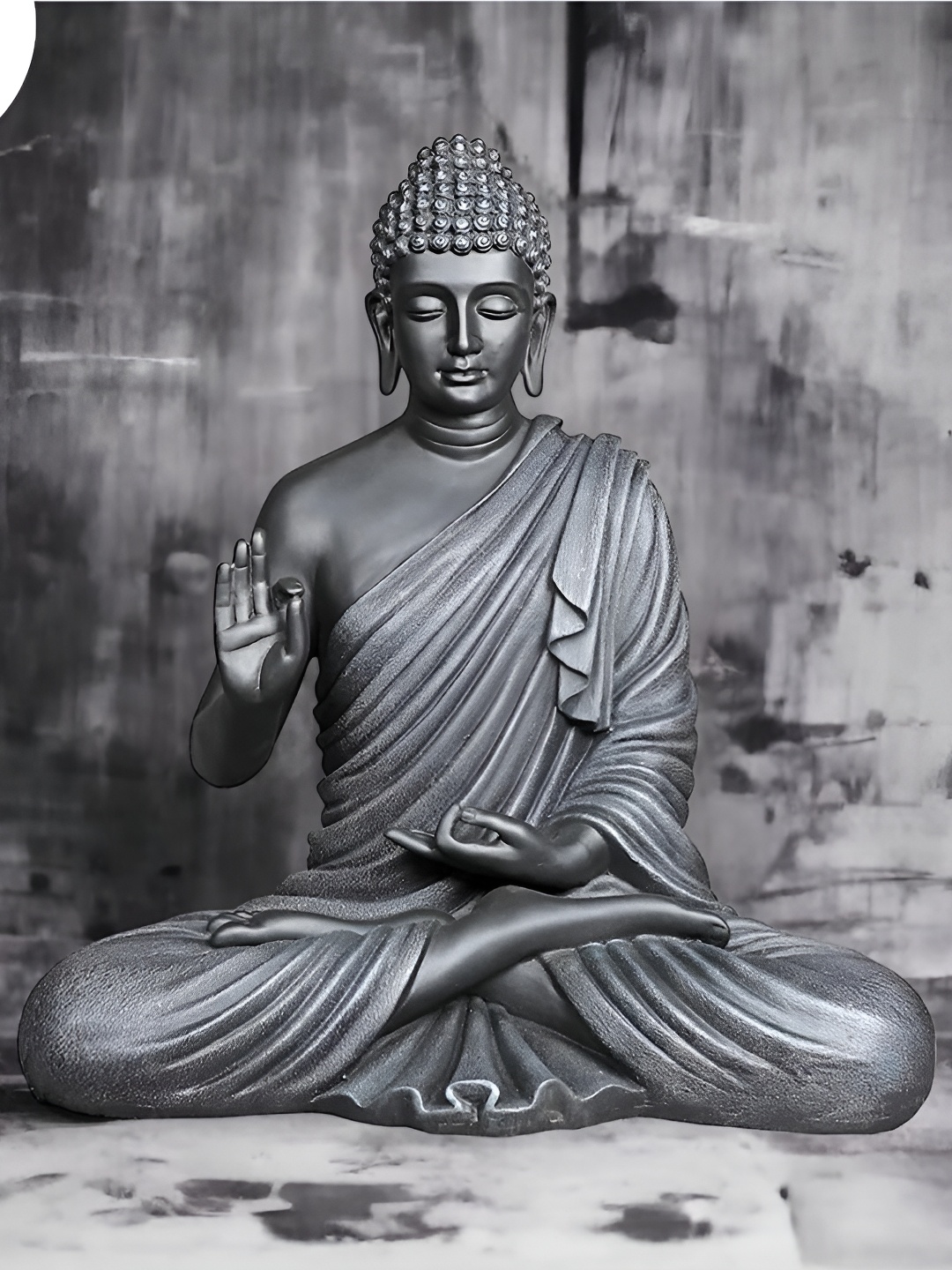 

GW CREATIONS Grey Buddha Idol Showpiece