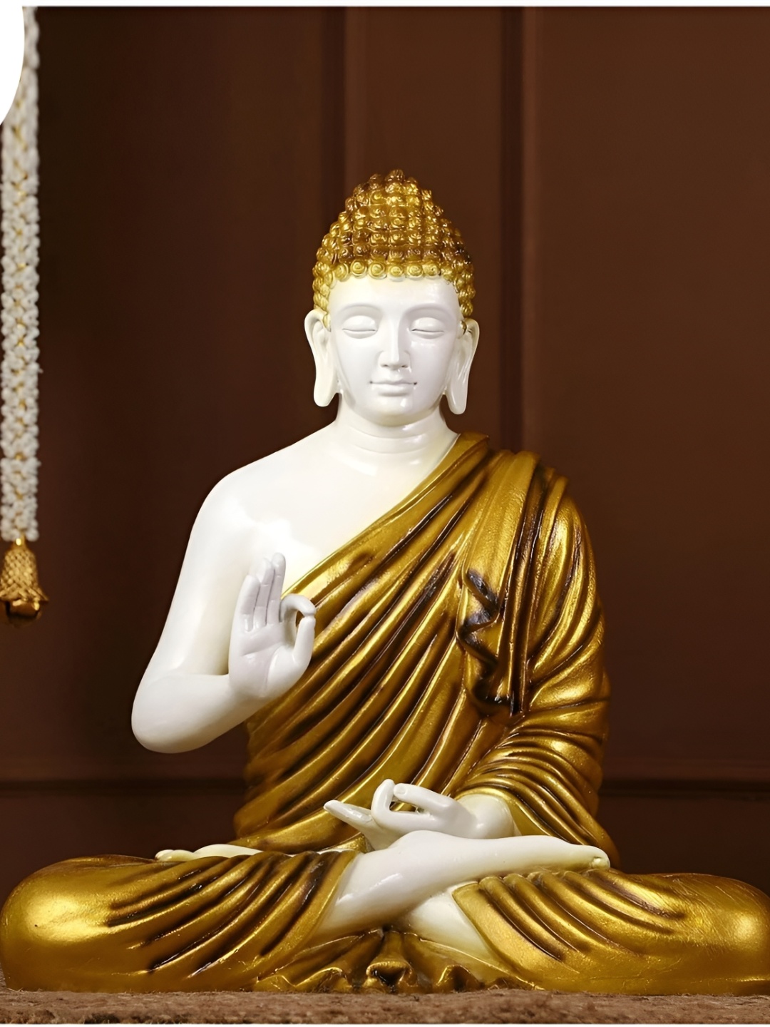 

GW CREATIONS Brown Buddha Idol Showpiece