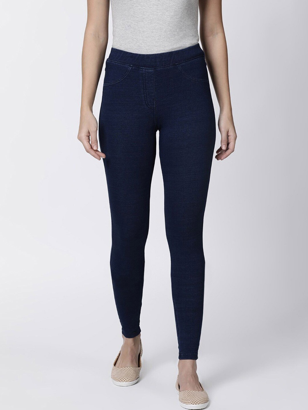 

TWIN BIRDS Regular Fit Denim Jeggings, Navy blue