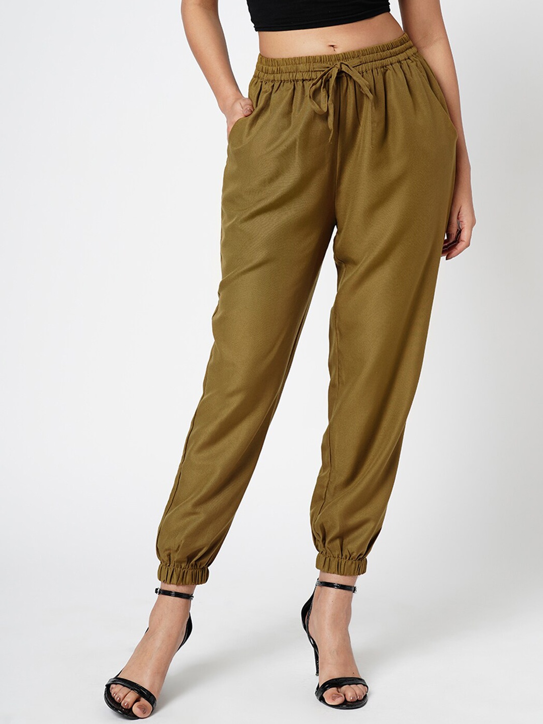 

Vero Moda Women Loose Fit High-Rise Joggers, Olive
