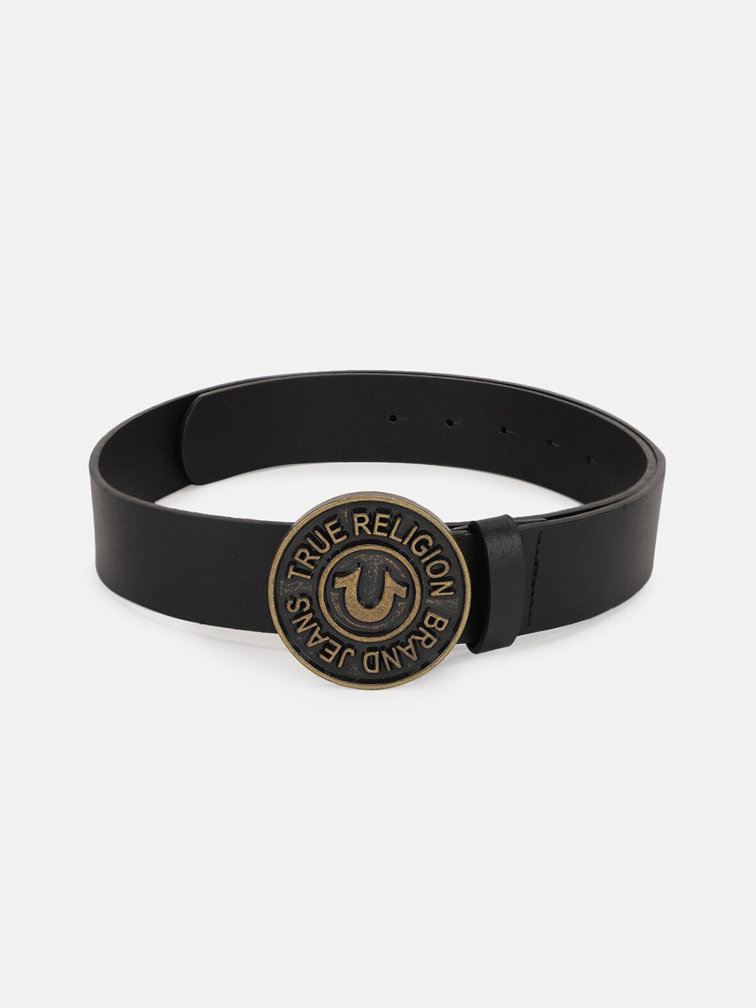 

True Religion Men Leather Belt, Black