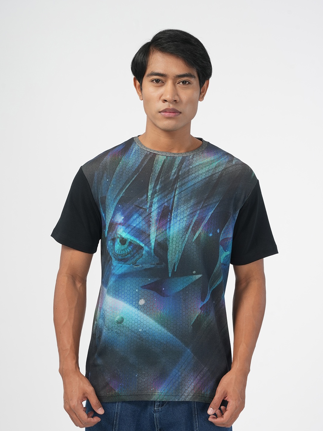 

NoBiY Graphic Printed Bio Finish Pure Cotton T-shirt, Black