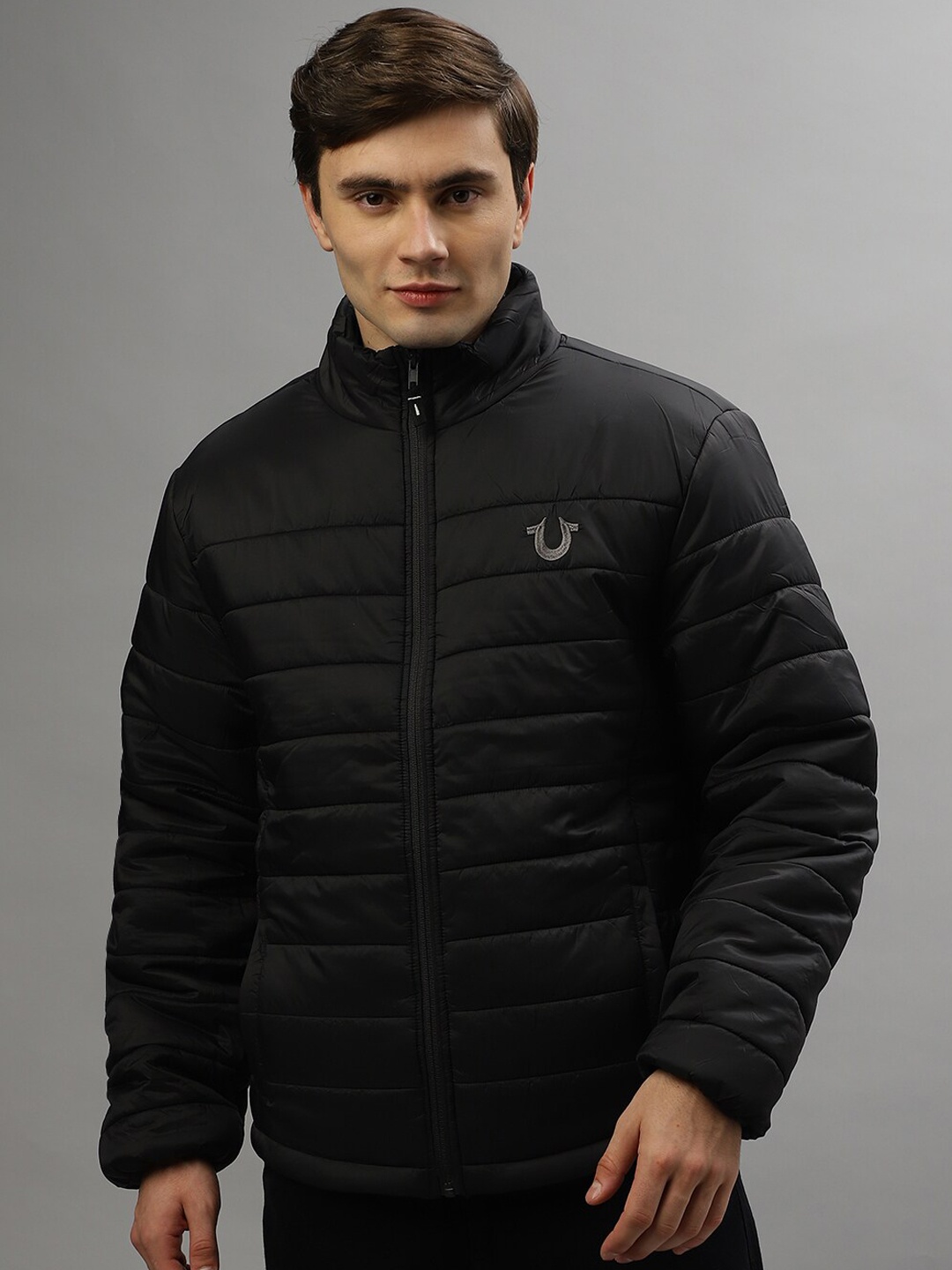 

True Religion Mock Collar Puffer Jacket, Black