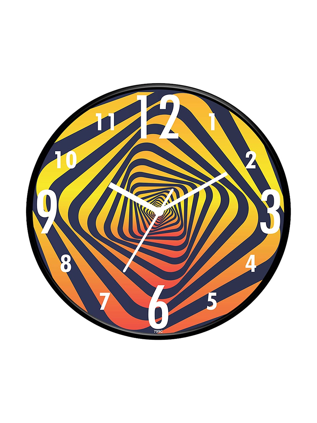 

IIK COLLECTION Black Printed Round Contemporary Wall Clock
