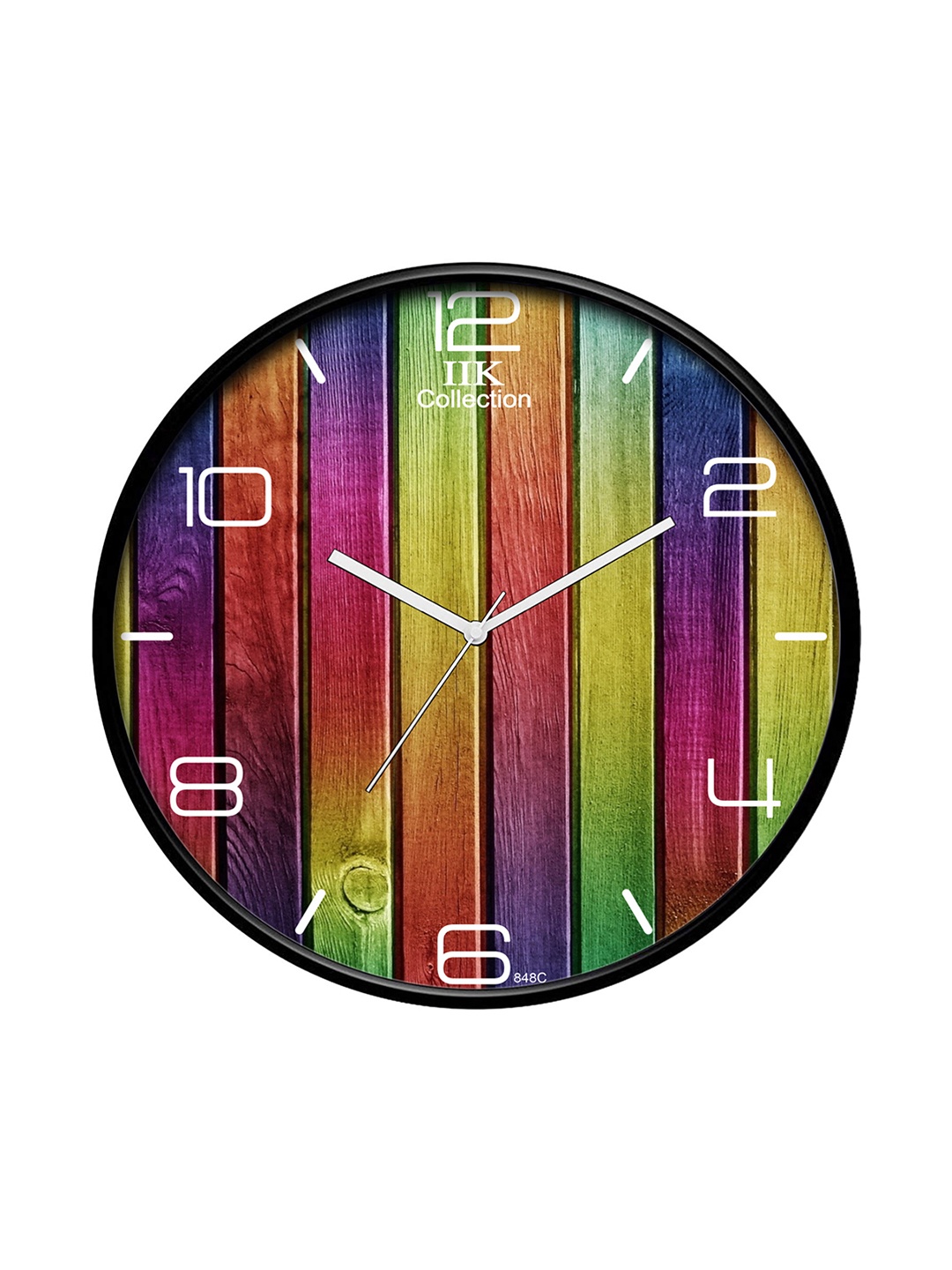 

IIK COLLECTION Black & Yellow Printed Round Contemporary Wall Clock