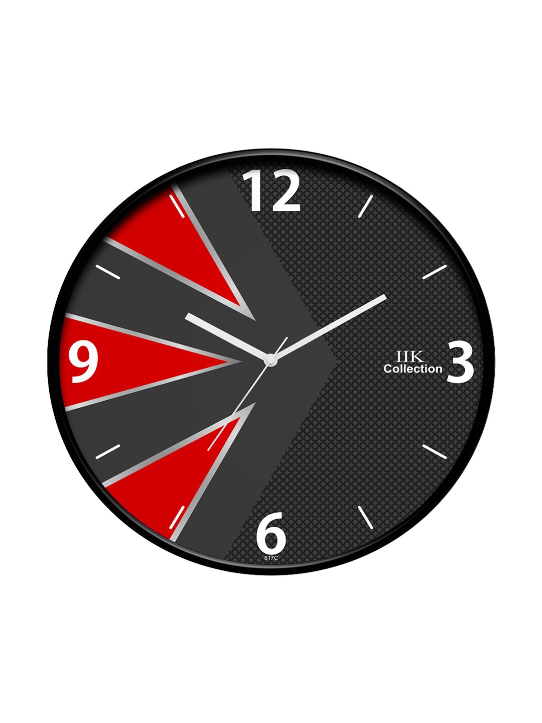 

IIK COLLECTION Black & Red Printed Round Contemporary Wall Clock