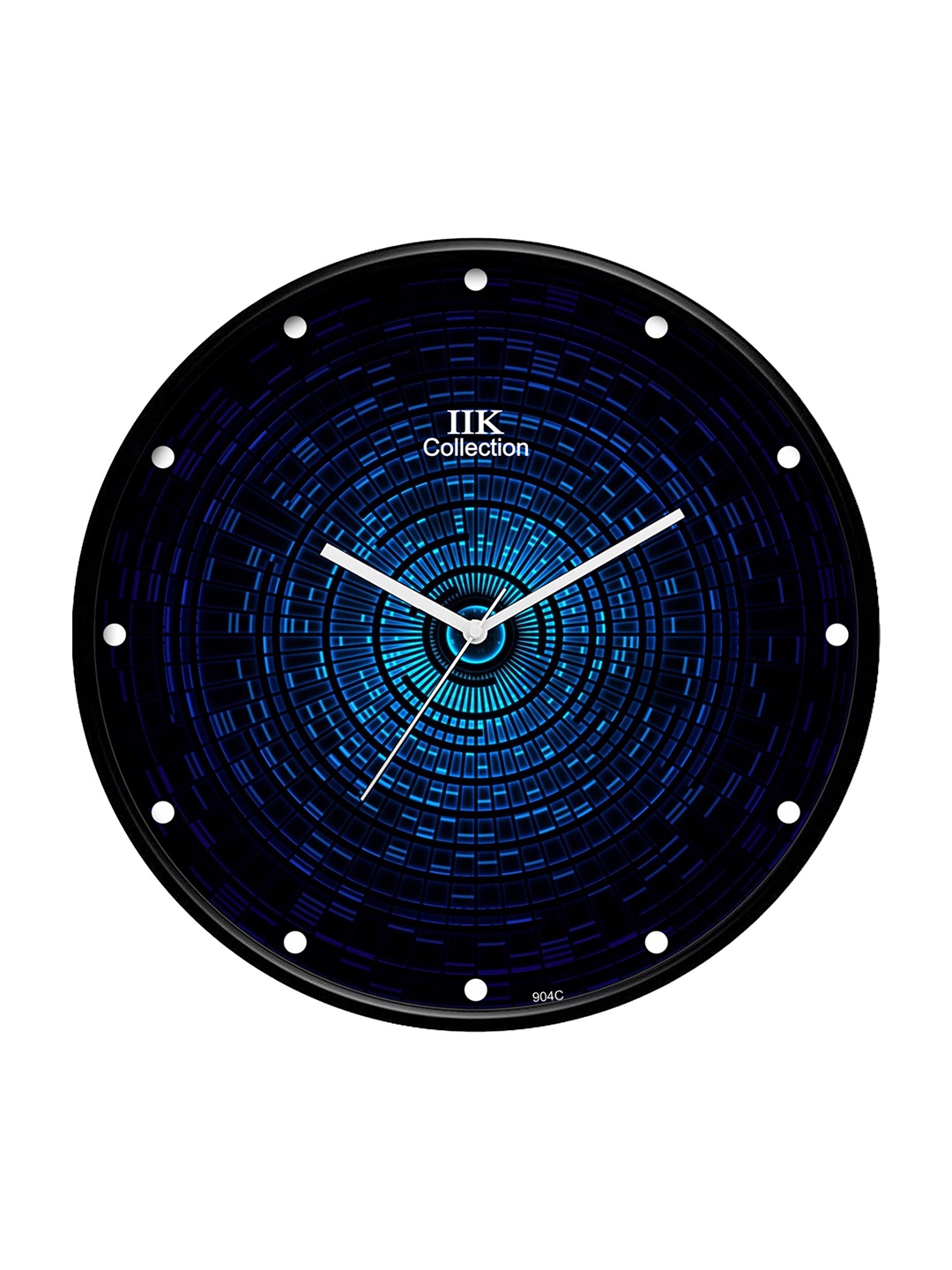 

IIK COLLECTION Black & Blue Printed Round Contemporary Wall Clock