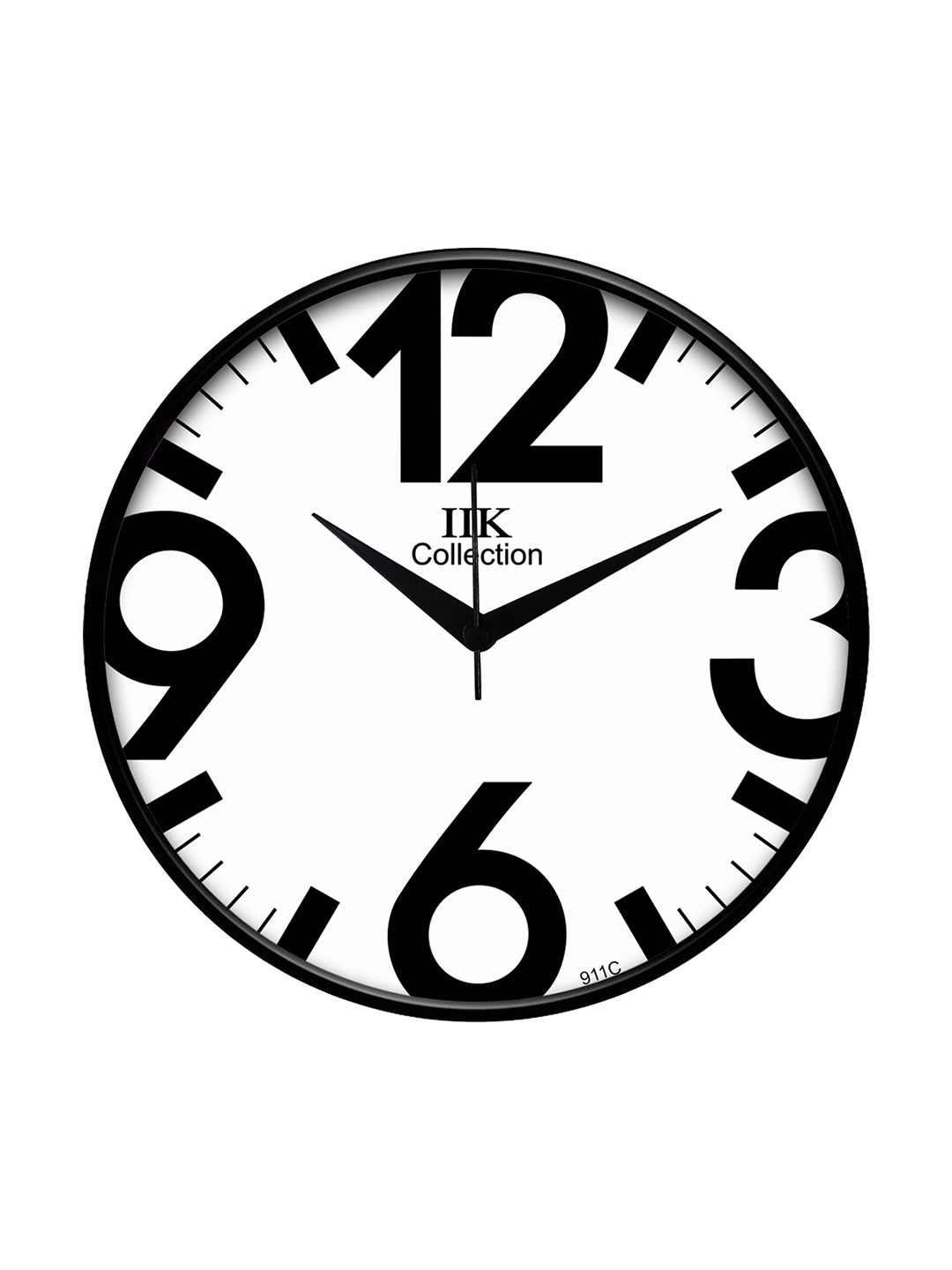 

IIK COLLECTION Black & White Printed Round Contemporary Wall Clock