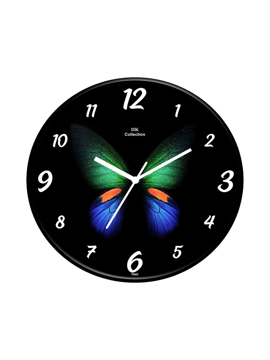 

IIK COLLECTION Black Printed Round Contemporary Wall Clock