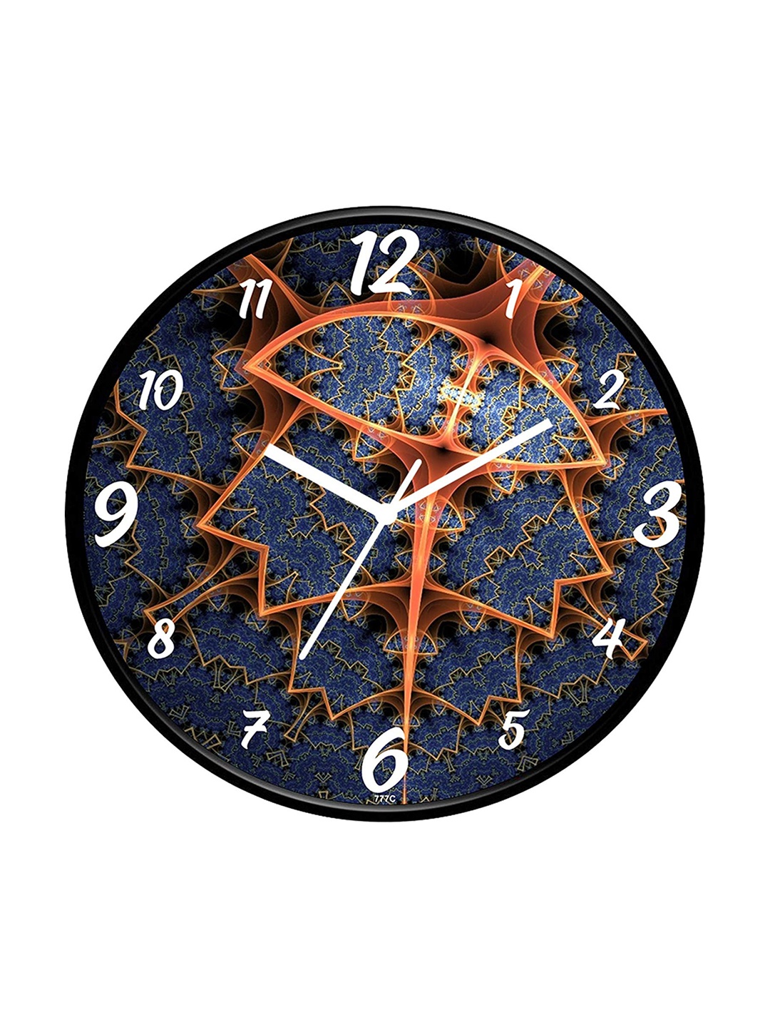 

IIK COLLECTION Black Printed Round Contemporary Wall Clock