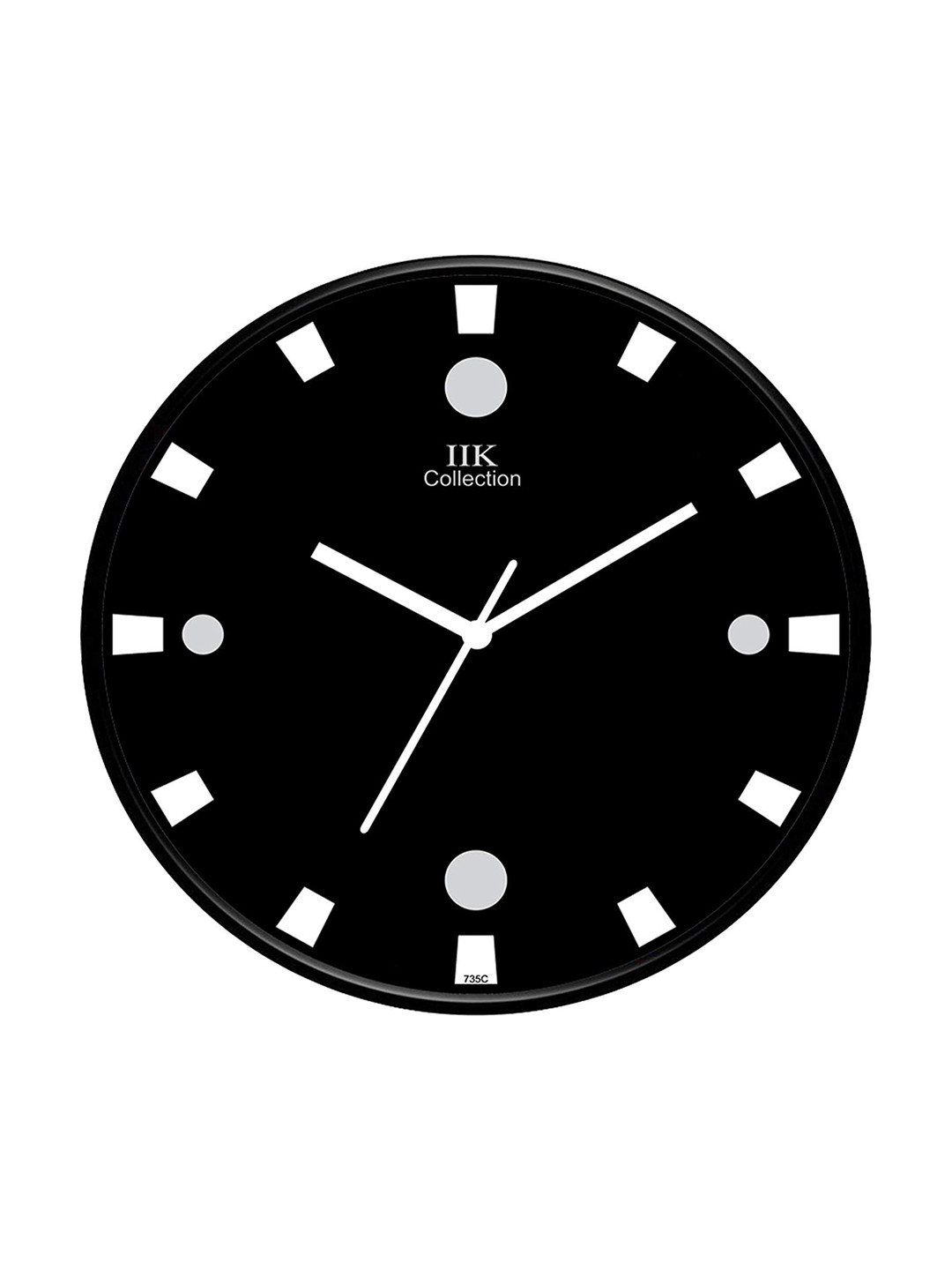 

IIK COLLECTION Black Printed Round Contemporary Wall Clock