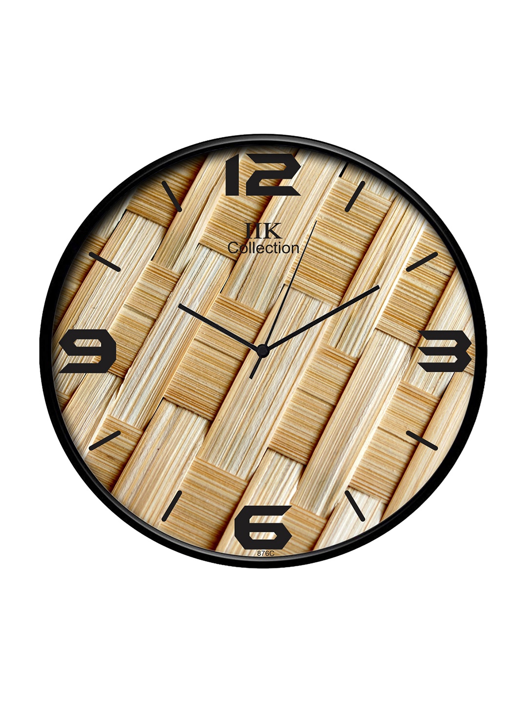 

IIK COLLECTION Black Printed Round Contemporary Wall Clock