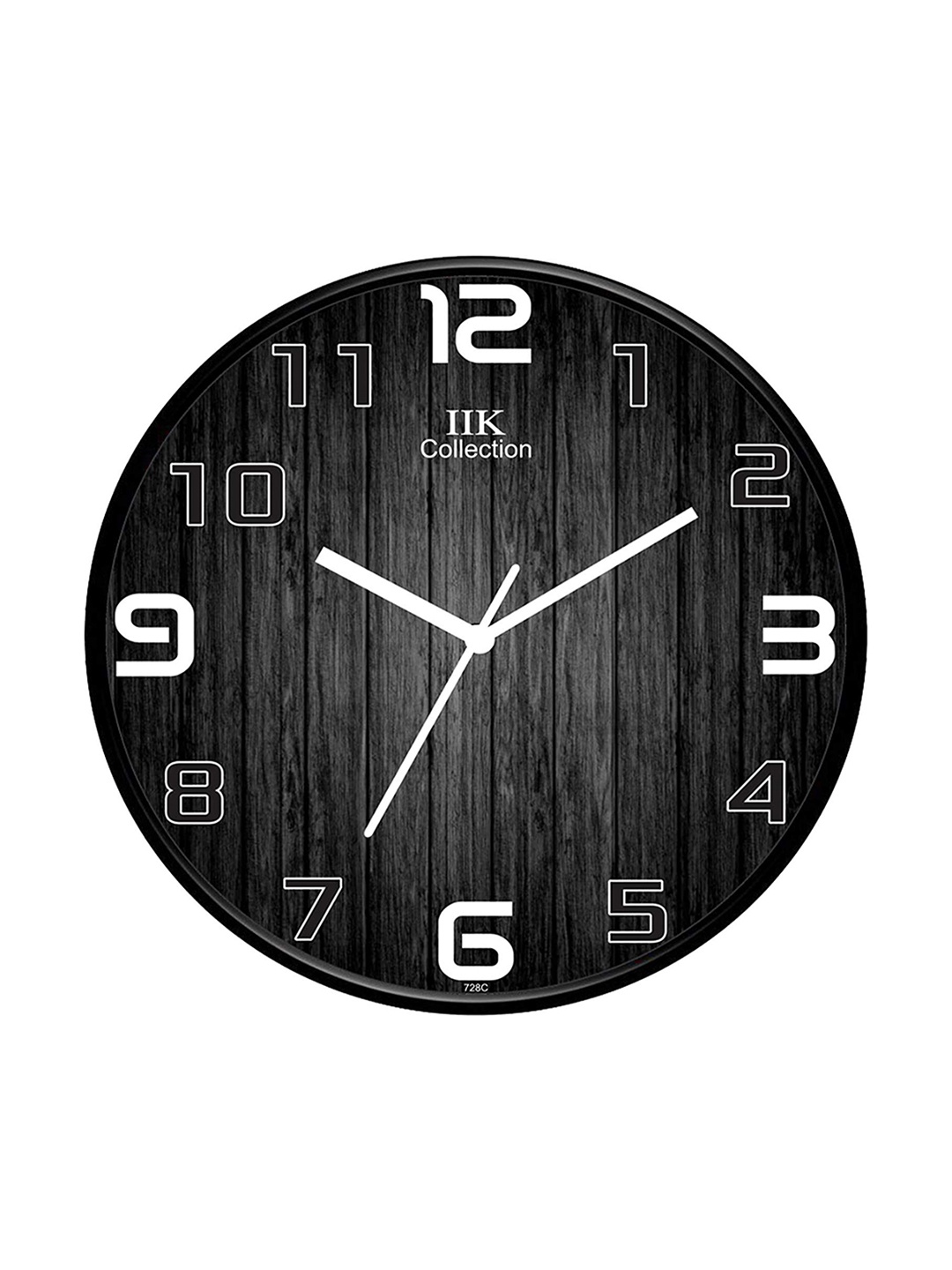 

IIK COLLECTION Black Printed Round Contemporary Wall Clock