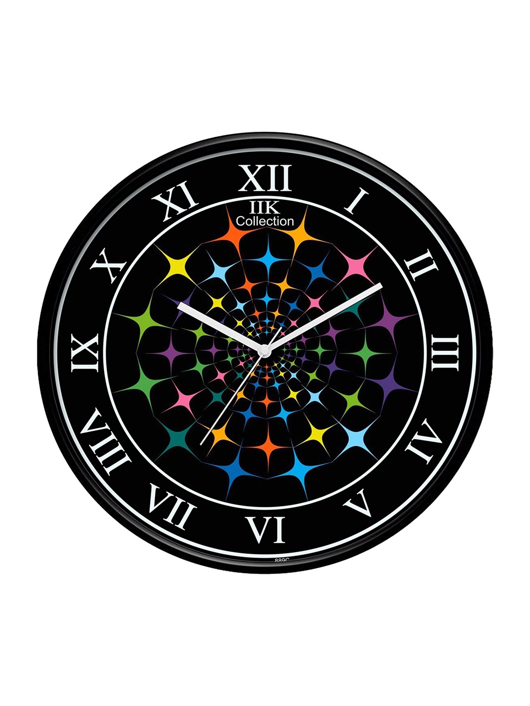 

IIK COLLECTION Black White Printed Round Contemporary Wall Clock