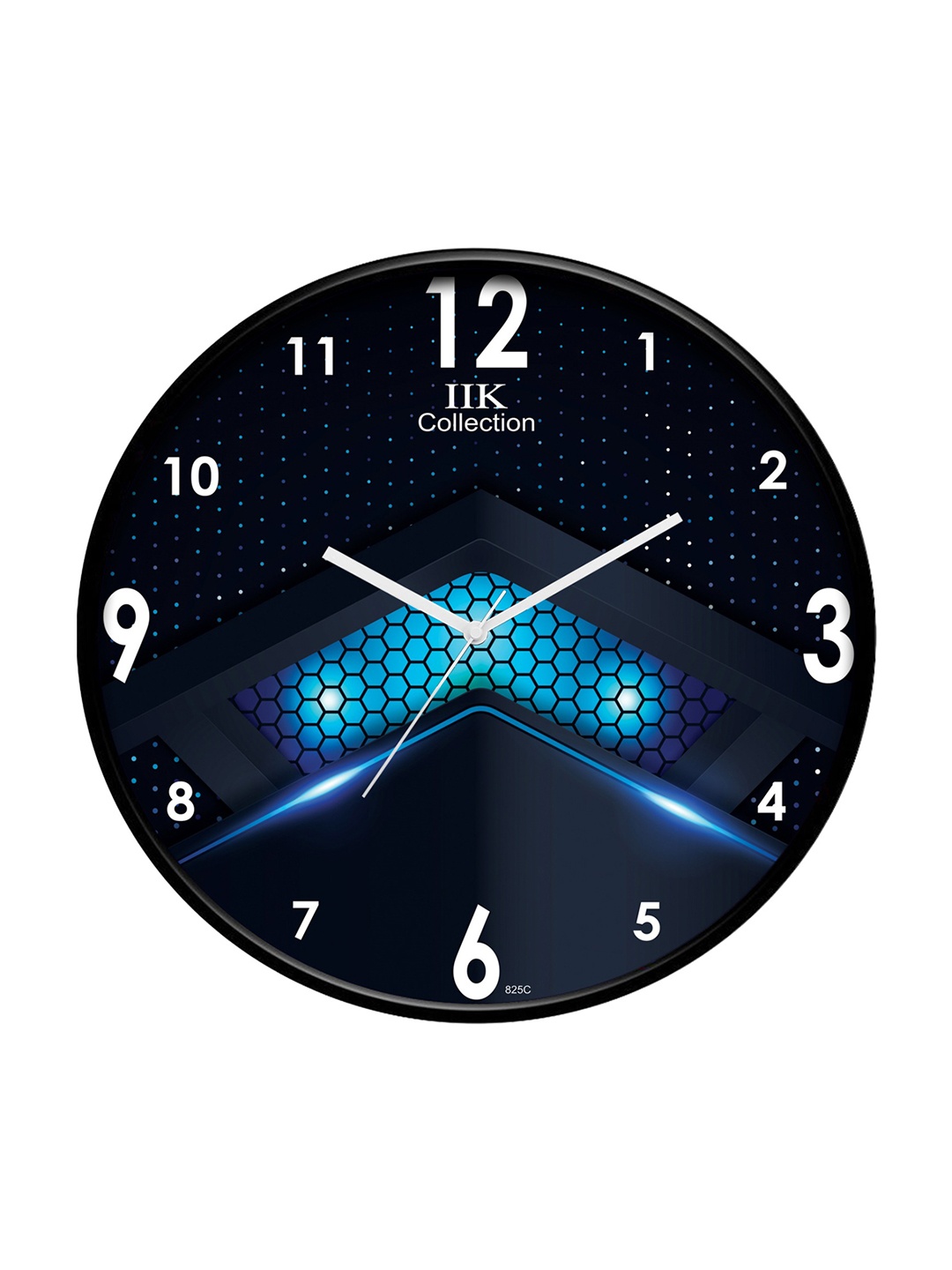 

IIK COLLECTION Black Printed Round Contemporary Wall Clock