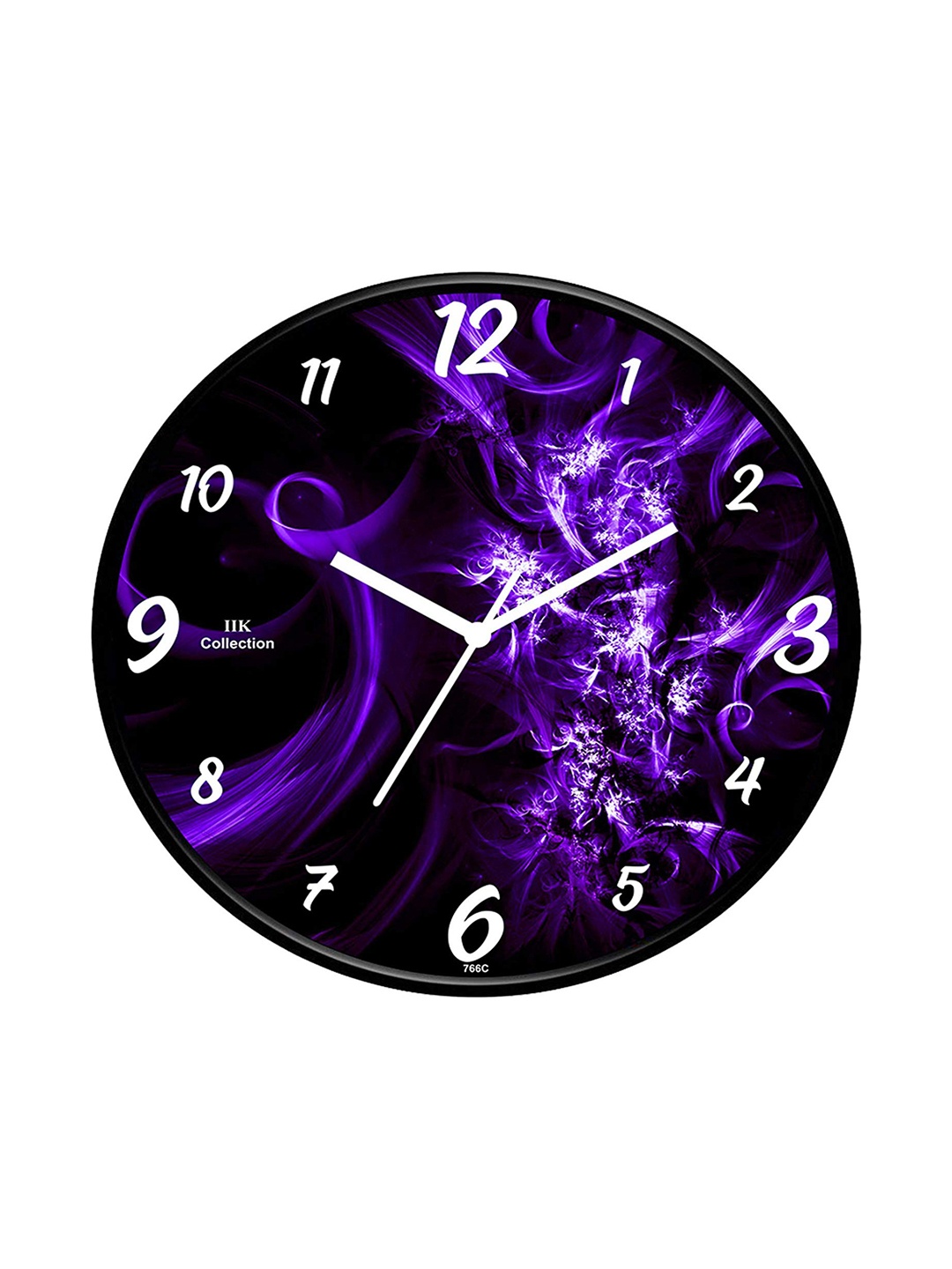 

IIK COLLECTION Black and Purple Printed Contemporary Analogue Wall Clock