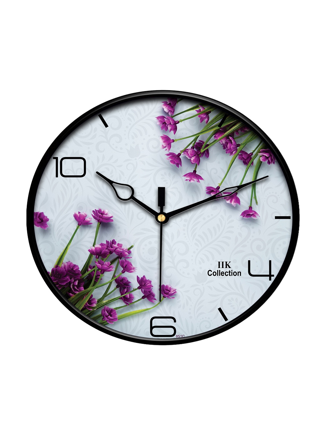 

IIK COLLECTION Black Printed Round Contemporary Wall Clock