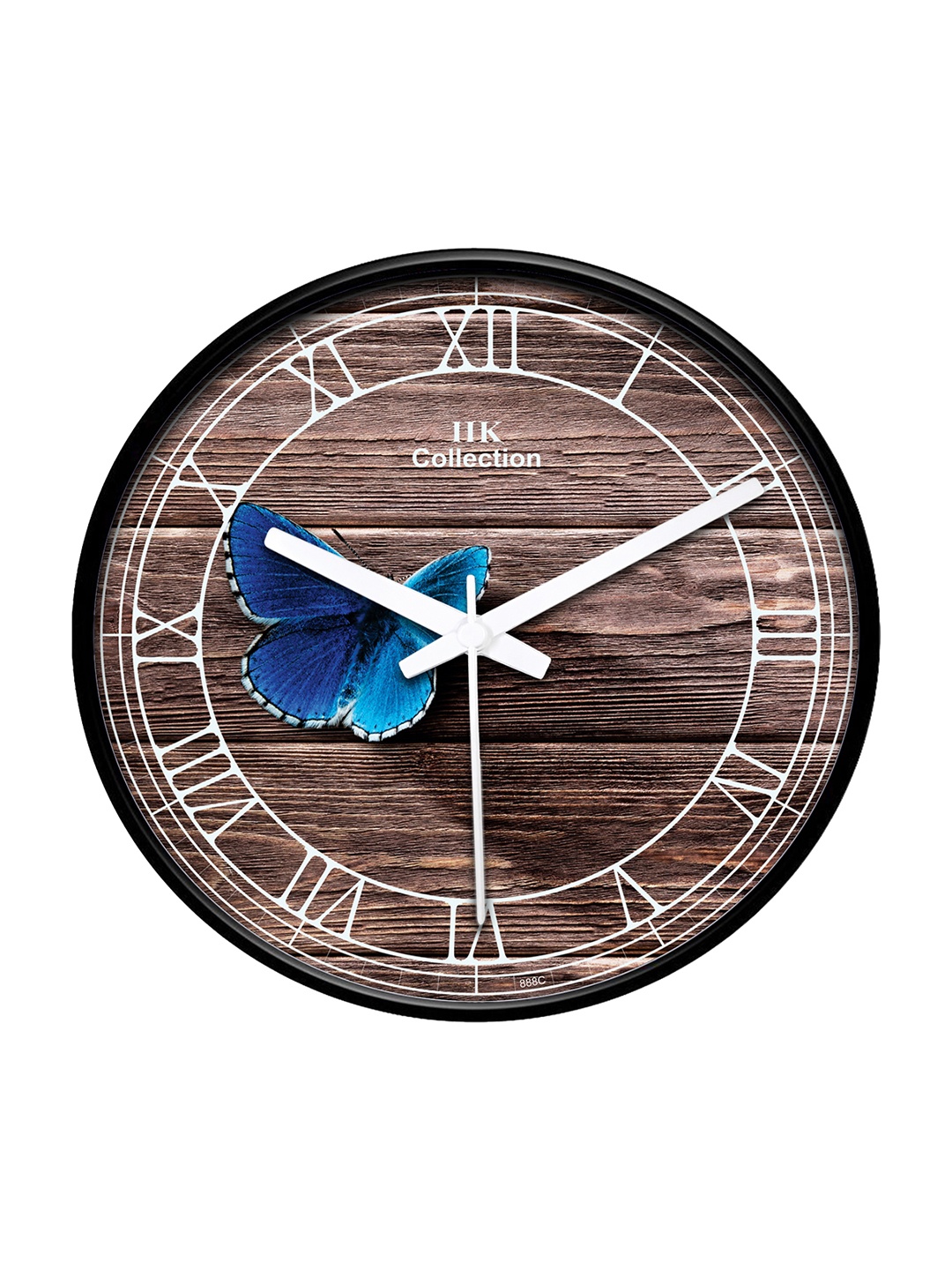 

IIK COLLECTION Black & Brown Printed Round Contemporary Wall Clock