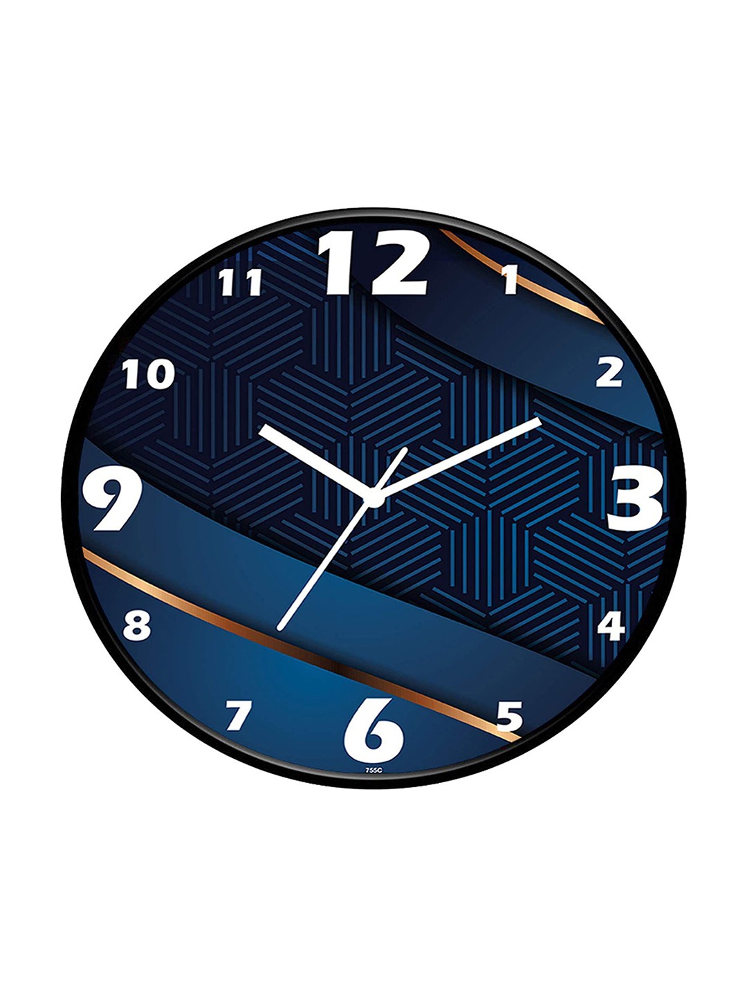 

IIK COLLECTION Black & Navy Blue Printed Round Contemporary Wall Clock