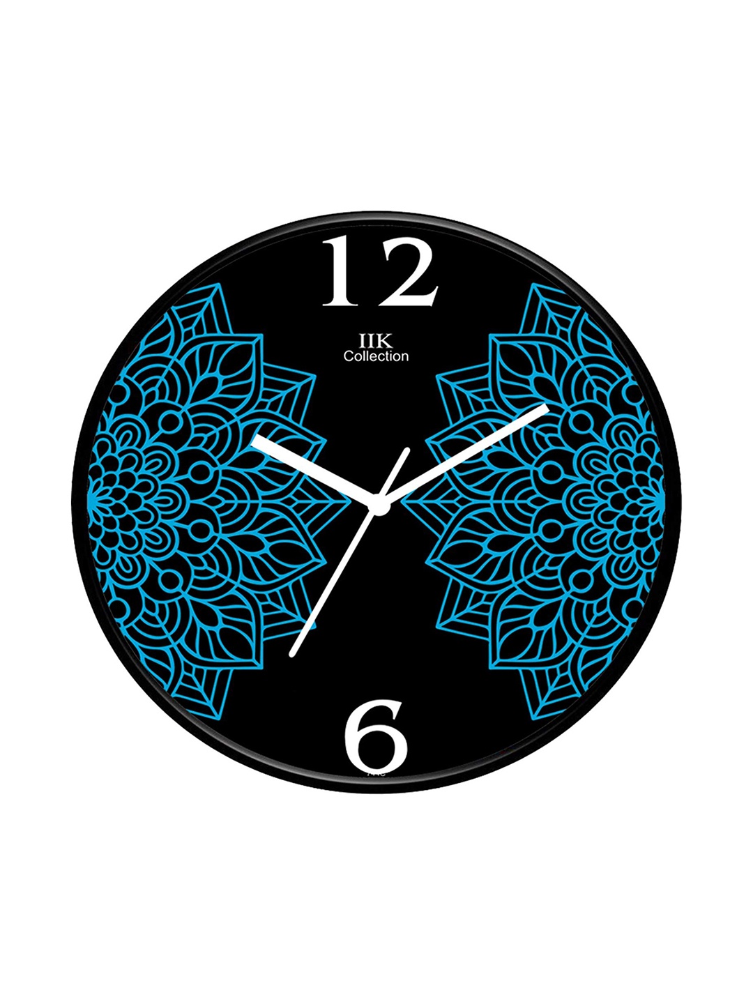 

IIK COLLECTION Black & Blue Printed Round Contemporary Wall Clock