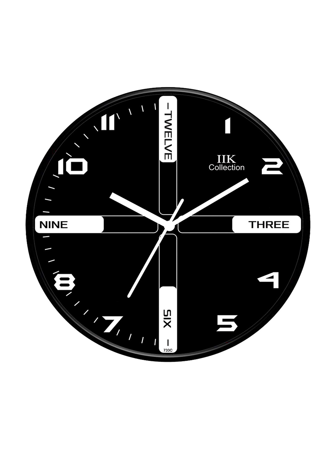 

IIK COLLECTION Black & White Printed Round Shaped Contemporary Wall Clock