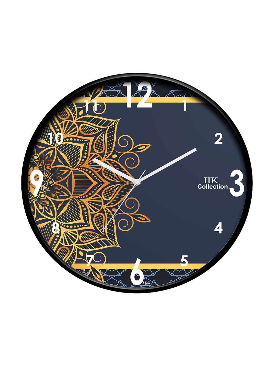 

IIK COLLECTION Black & Beige Printed Round Shaped Analogue Contemporary Wall Clock