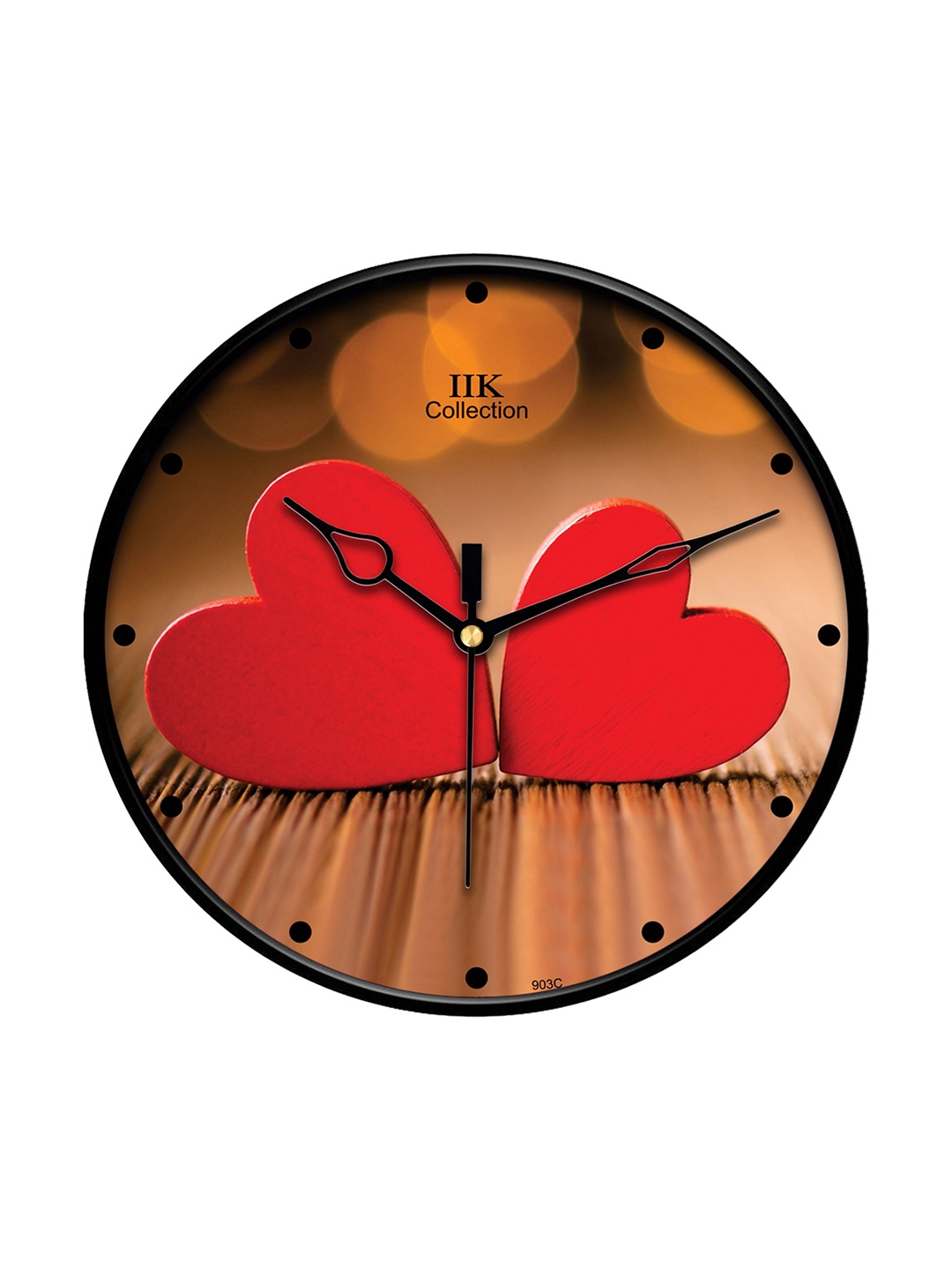 

IIK COLLECTION Black & Red Printed Round Contemporary Wall Clock
