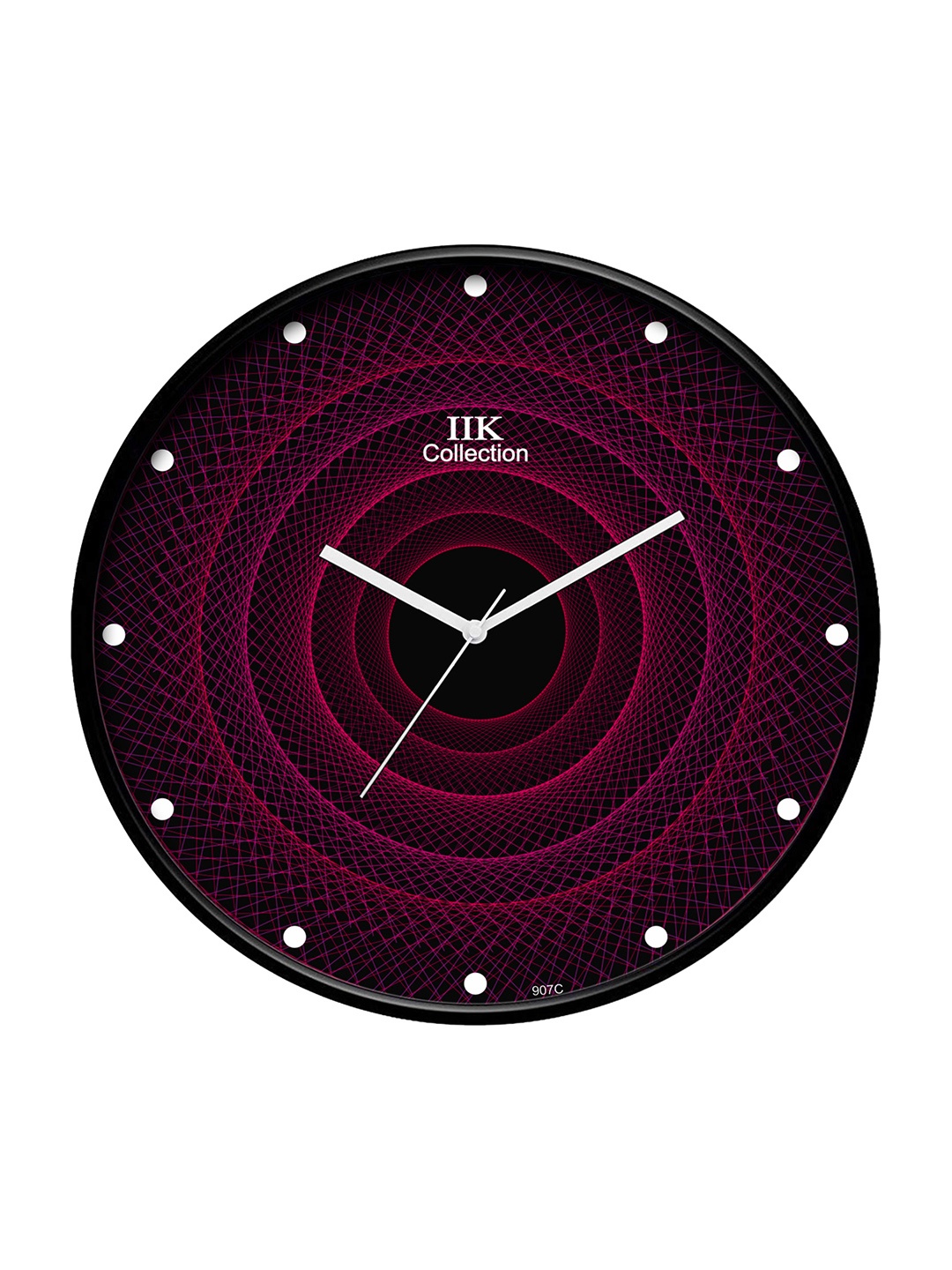 

IIK COLLECTION Black & Pink Printed Round Contemporary Wall Clock