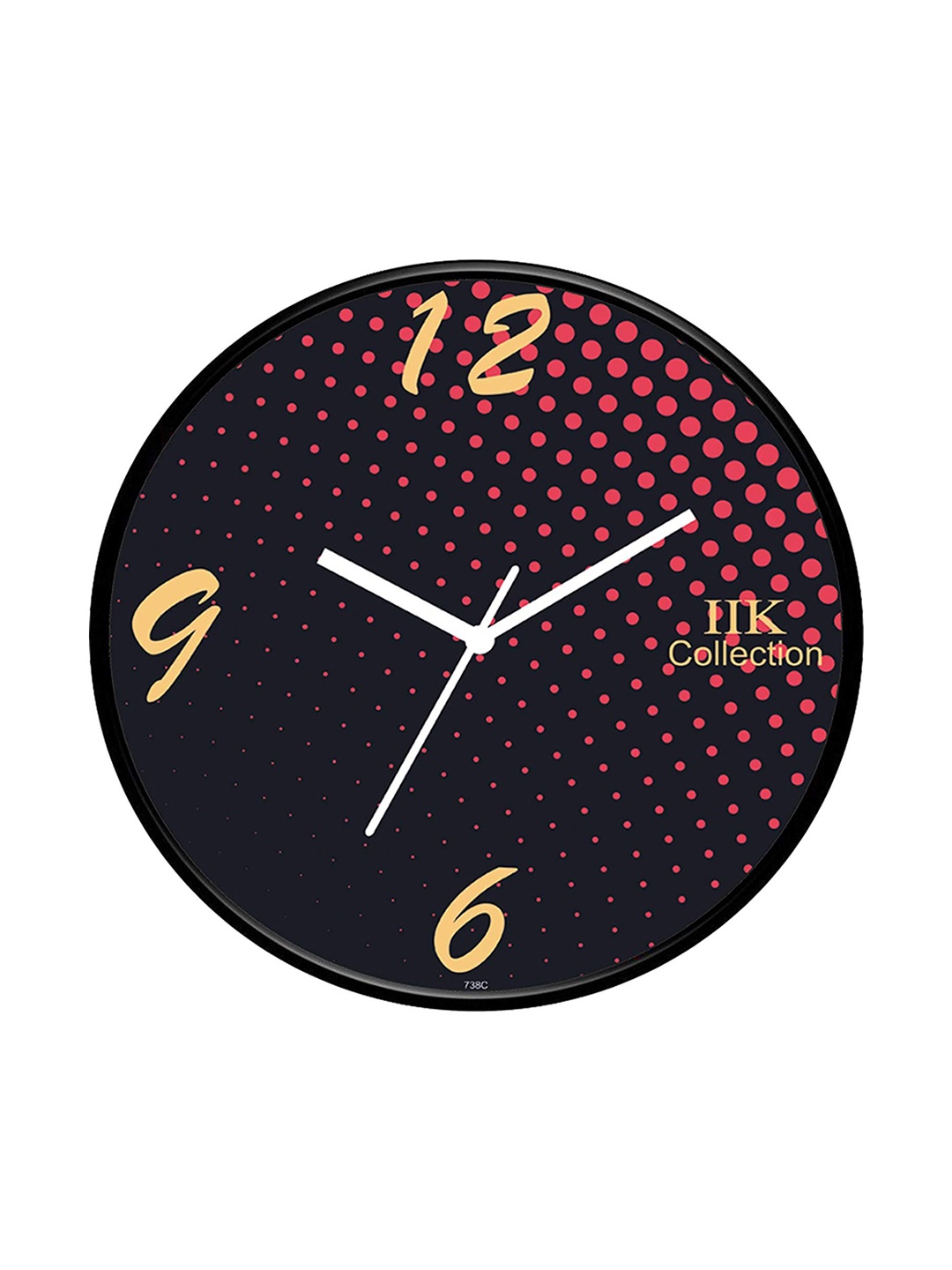 

IIK COLLECTION Black & Pink Printed Round Contemporary Wall Clock