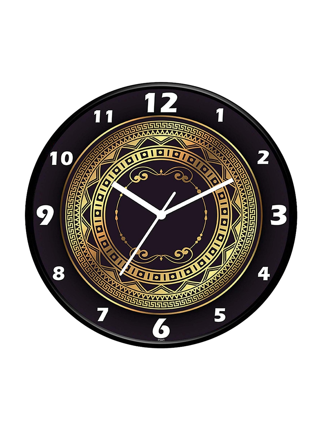 

IIK COLLECTION Black Printed Contemporary Round Shaped Wall Clock