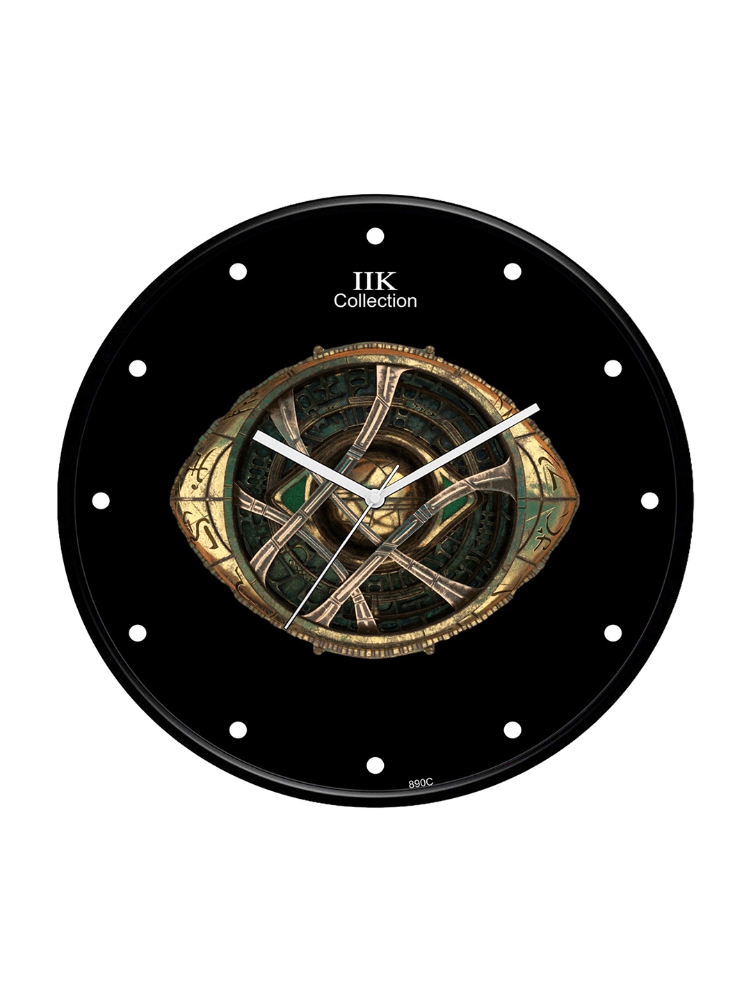 

IIK COLLECTION Black Printed Analogue Round Contemporary Wall Clock