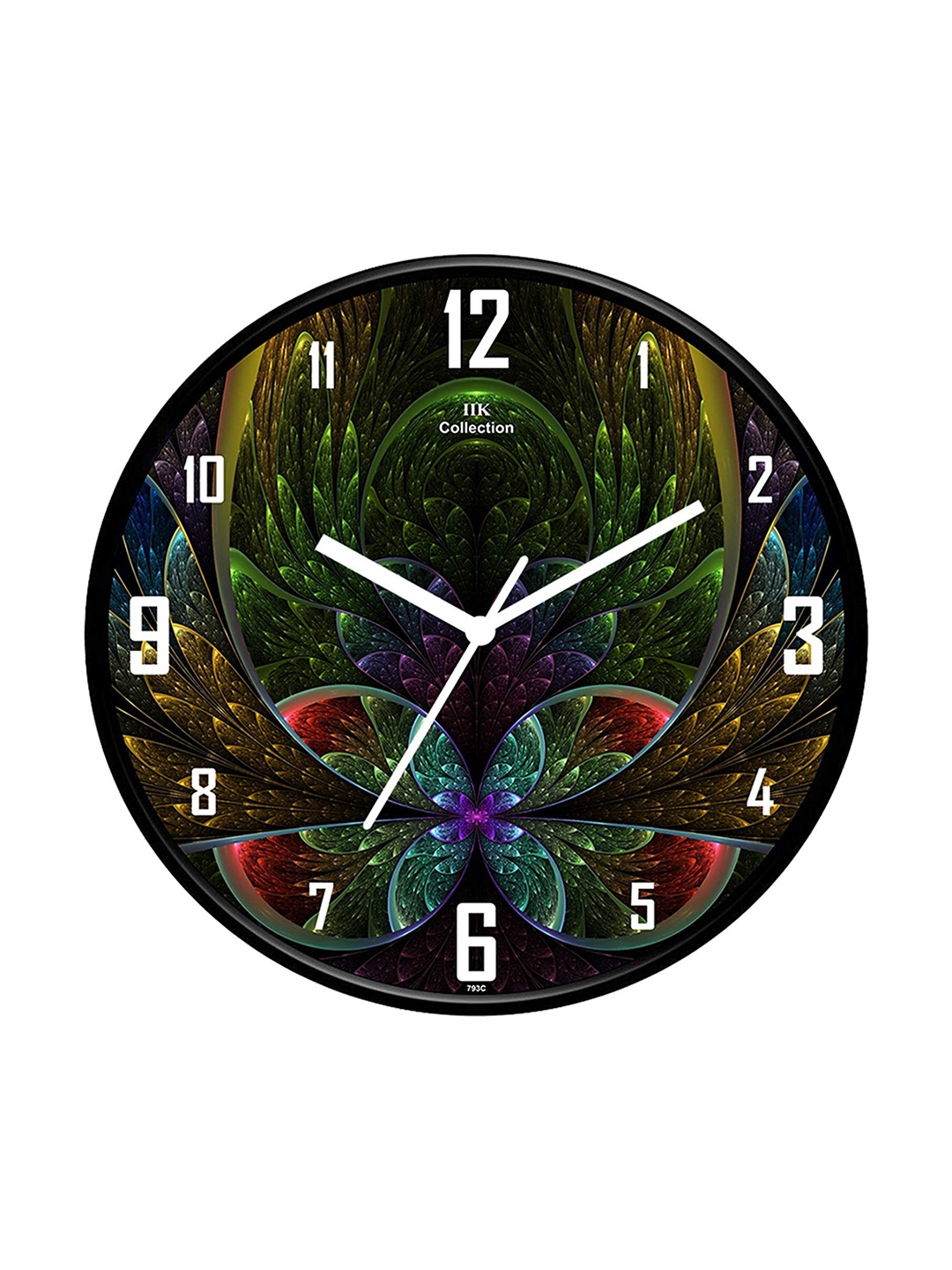 

IIK COLLECTION Black & Green Printed Analogue Round Contemporary Wall Clock