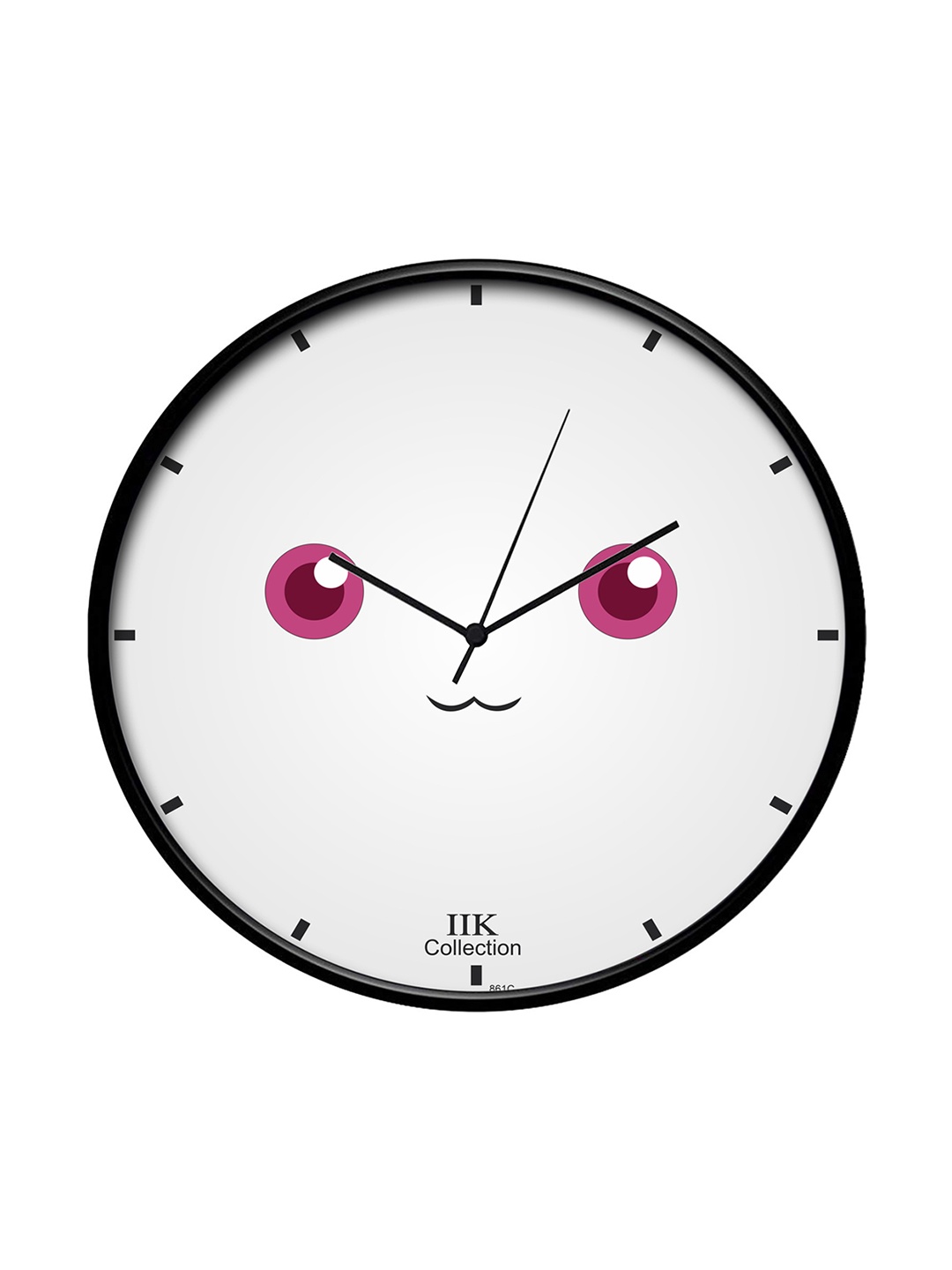 

IIK COLLECTION Black & White Printed Round Contemporary Wall Clock