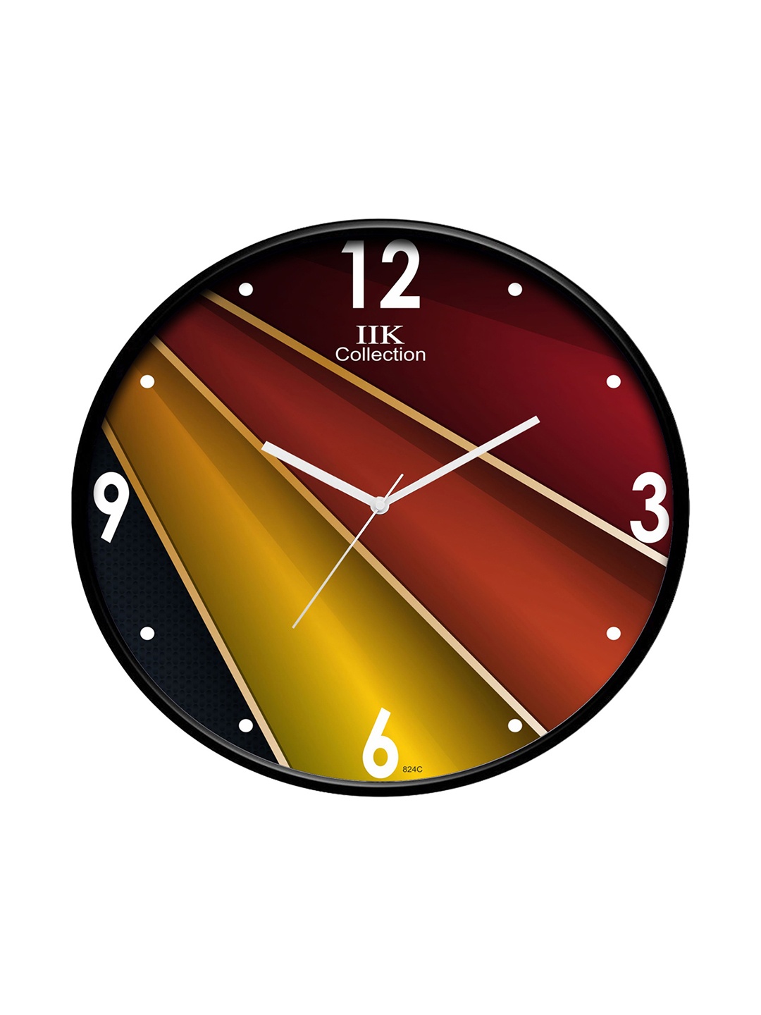 

IIK COLLECTION Black & Brown Printed Round Contemporary Wall Clock