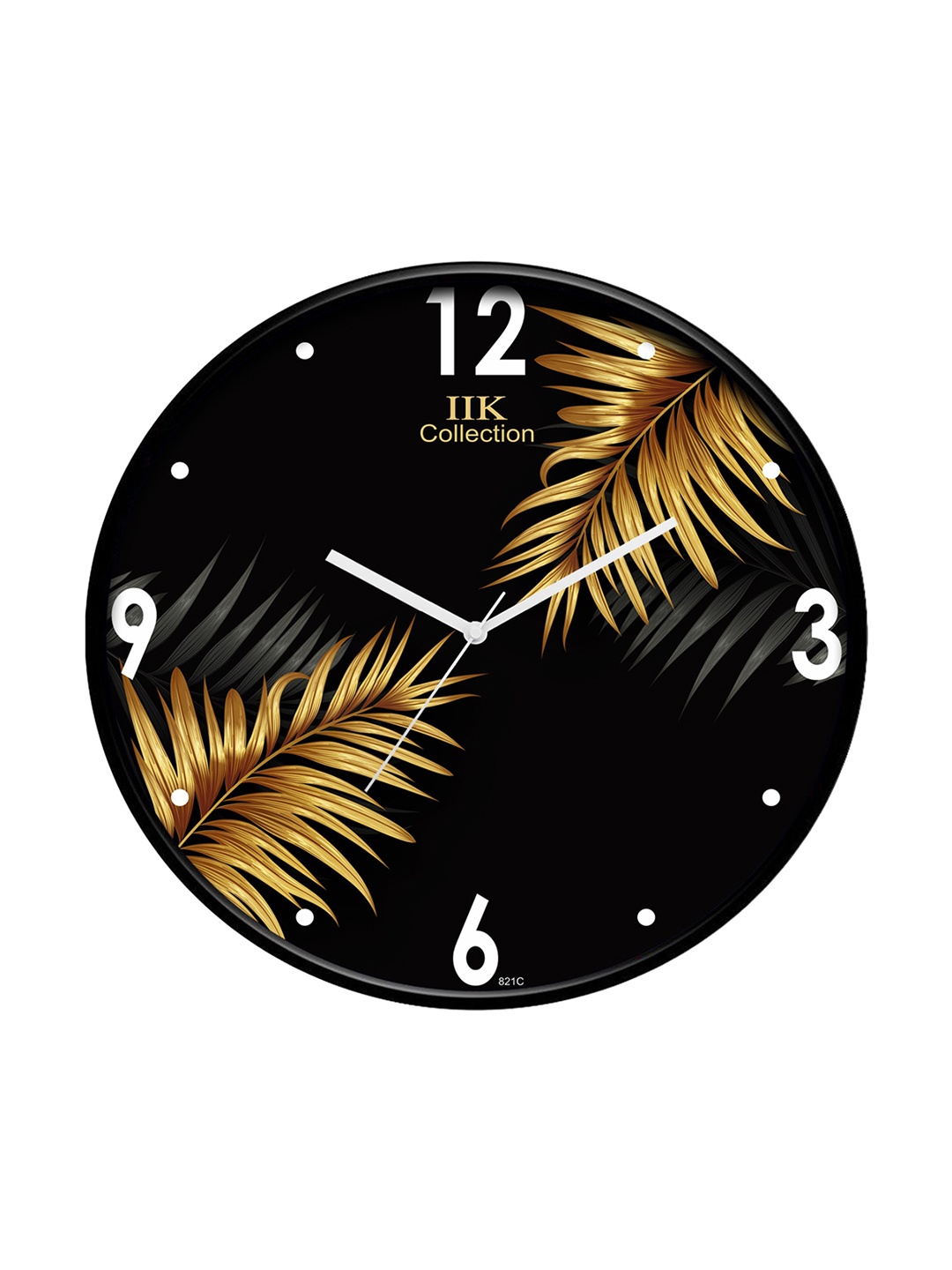 

IIK COLLECTION Black Printed Round Contemporary Wall Clock